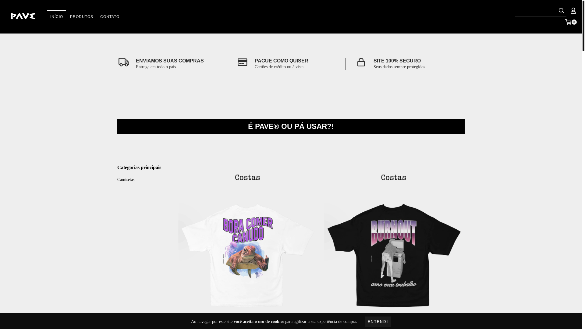 website screenshot of https://oficialpave.com.br/