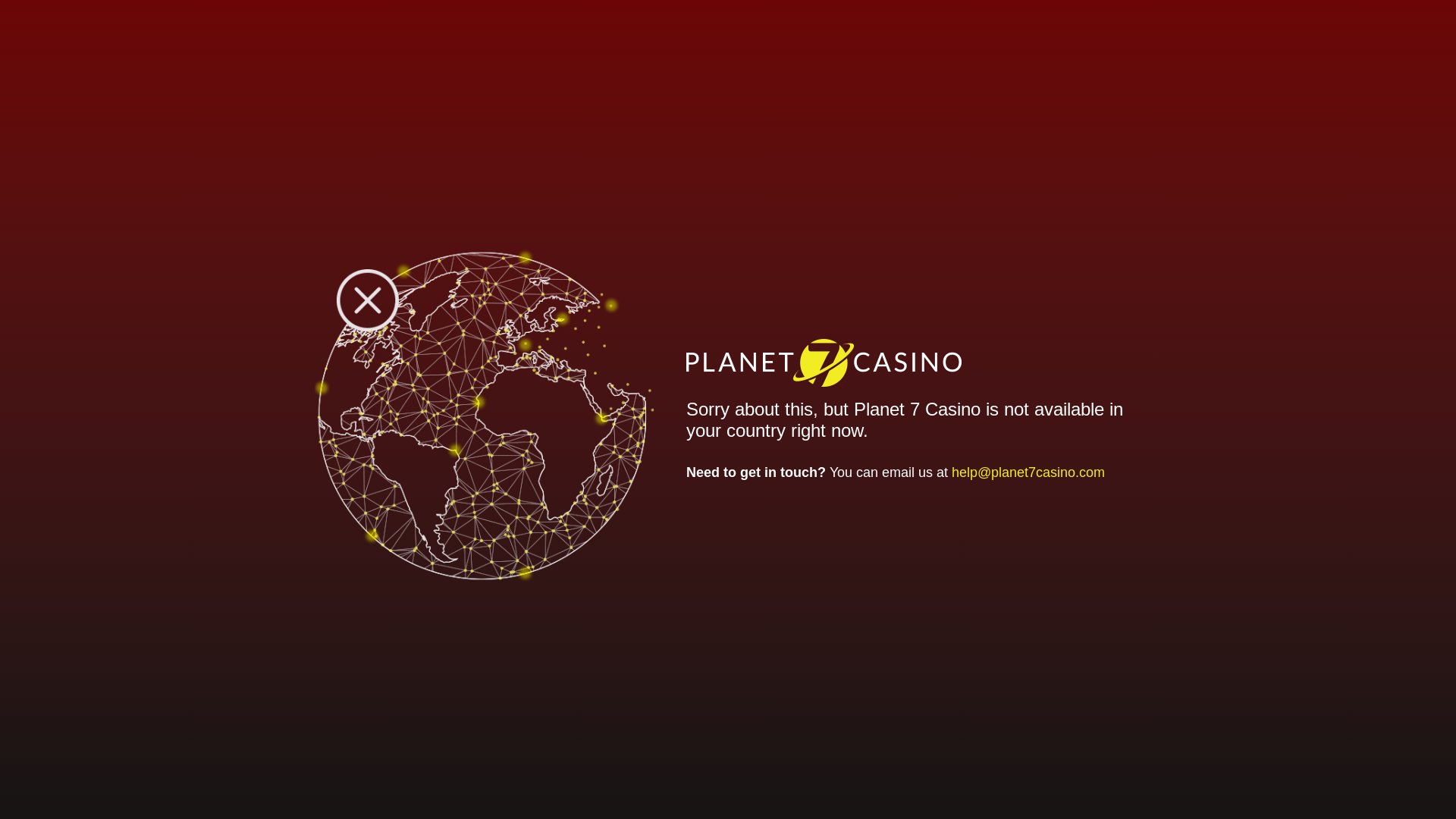 website screenshot of https://www.planet7casino.com/