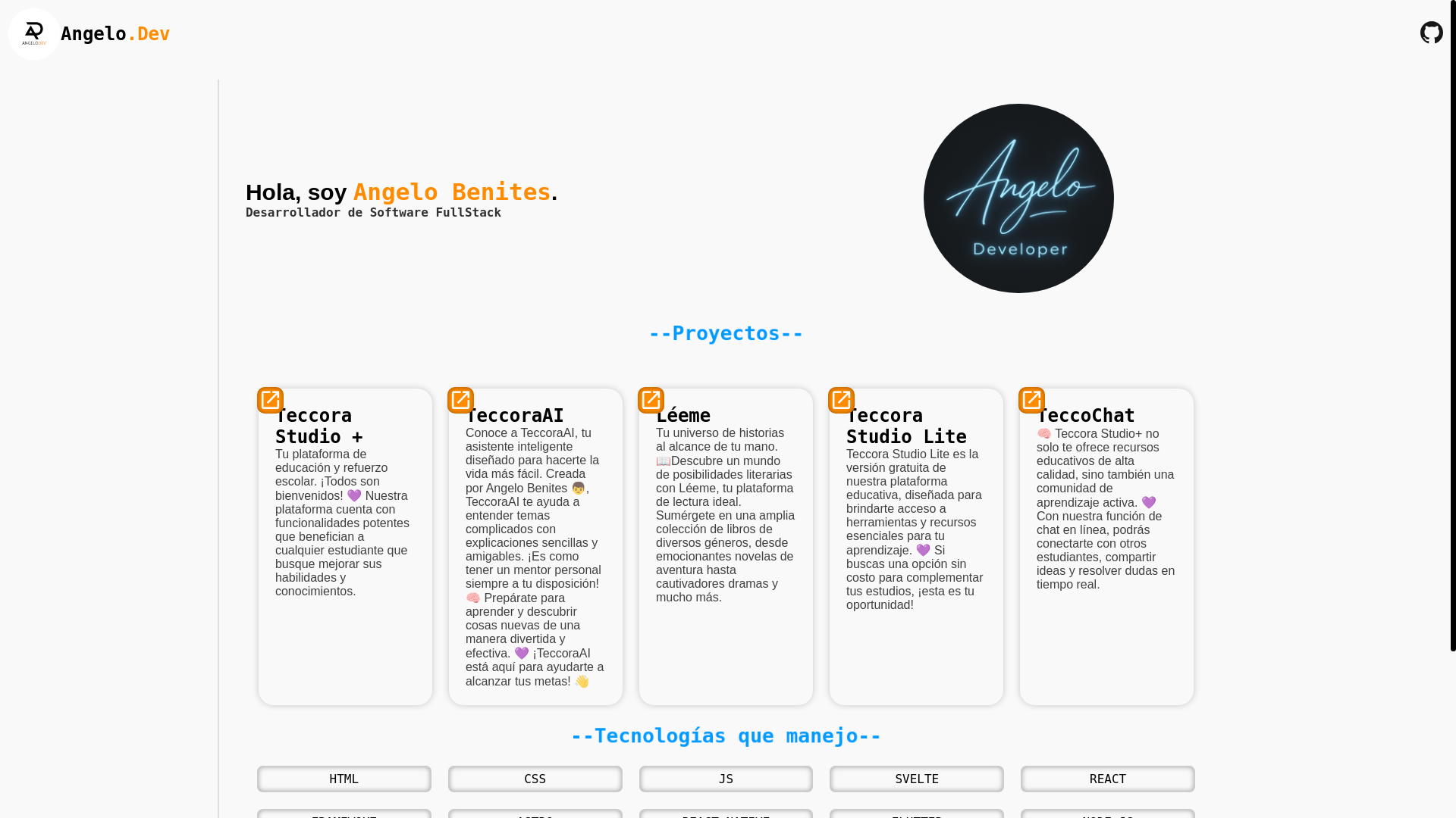 website screenshot of https://angelo-dev.pages.dev/