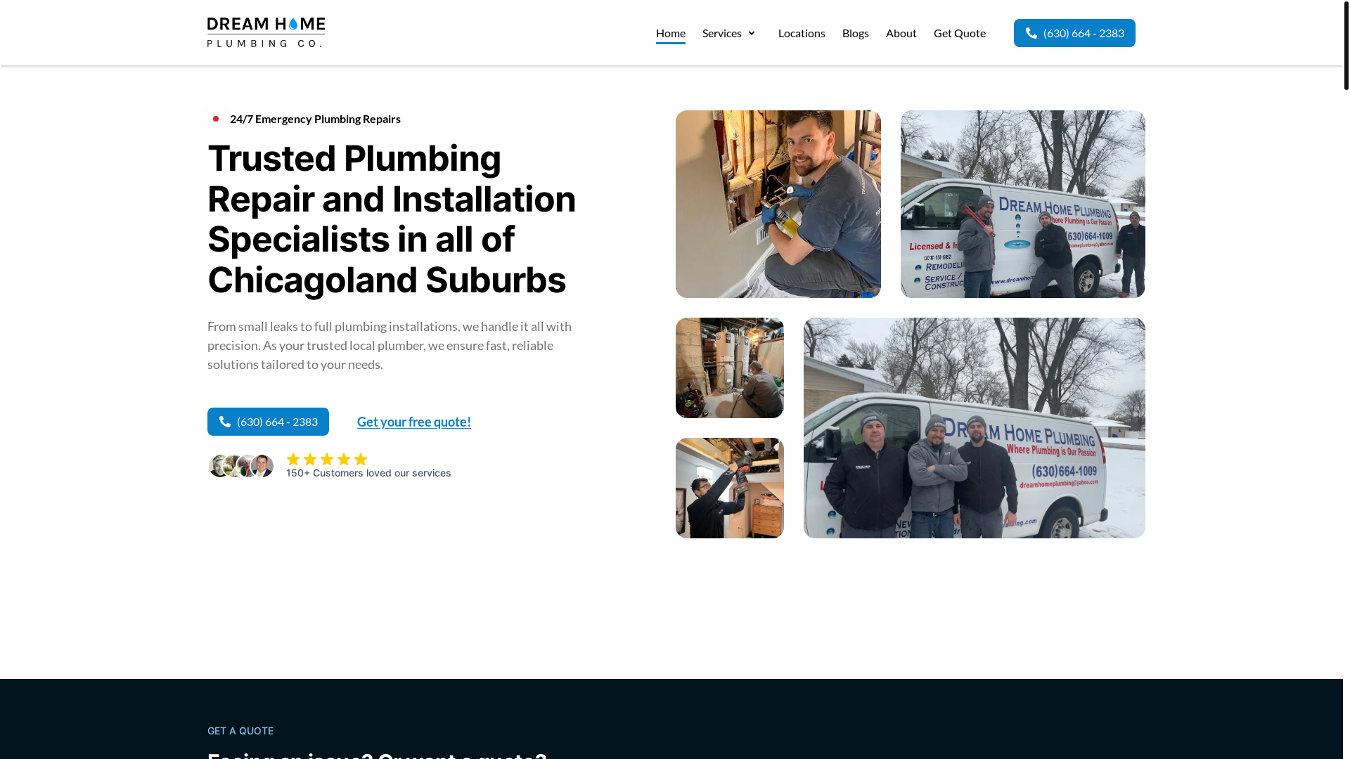 website screenshot of https://dreamhomeplumbing.com/