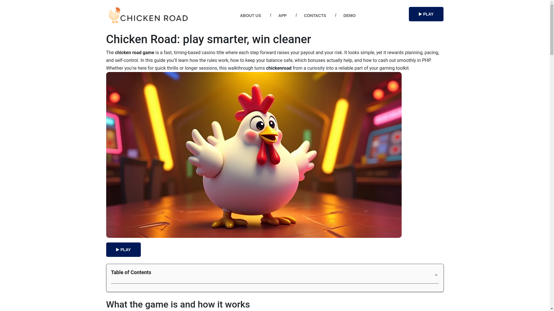 website screenshot of https://chickenroadgame.com.ph/