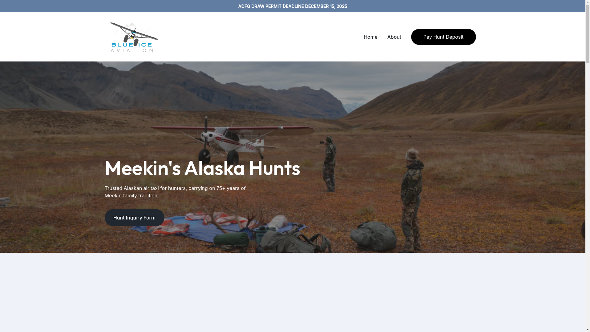 website screenshot of https://meekinhunts.com/