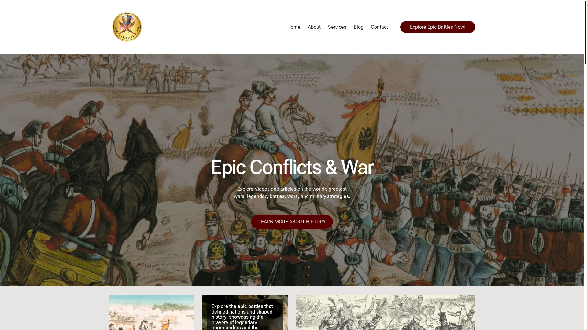 website screenshot of https://epicconflictswar.com/