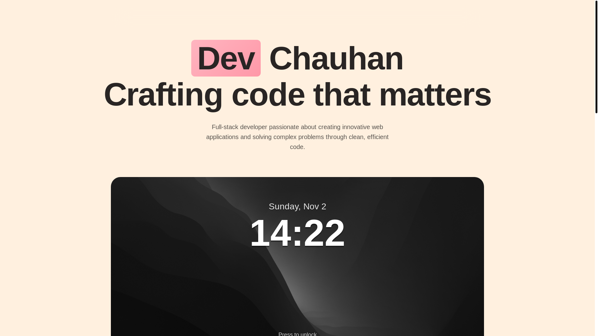 website screenshot of https://chauhann.dev/