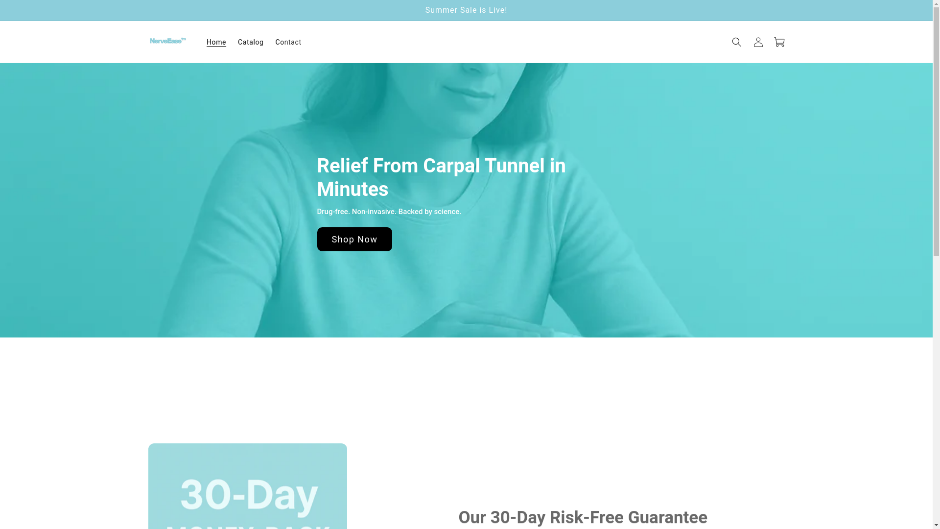 website screenshot of https://nerveease.store/