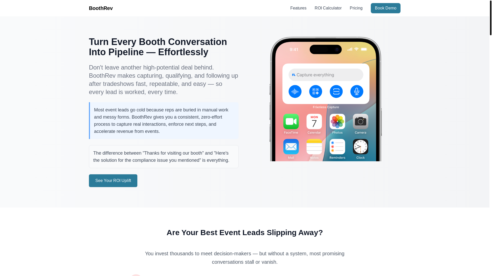 website screenshot of https://boothrev.com/