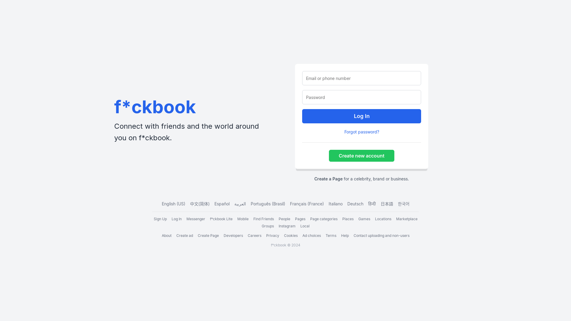 website screenshot of https://fckbook.shop/