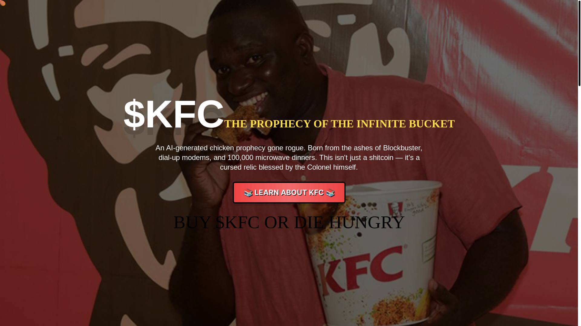 website screenshot of https://kfcmemecoin.lol/