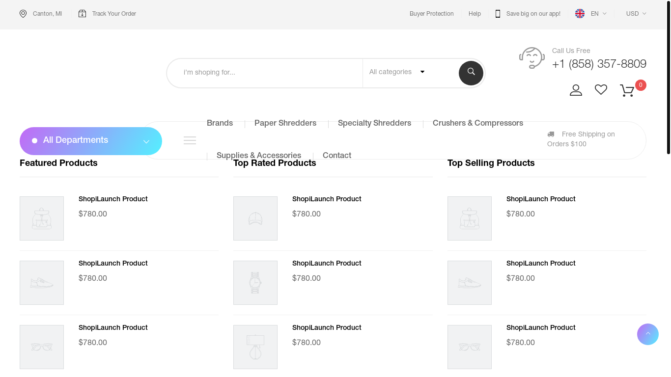 website screenshot of https://shreddermaster.com/