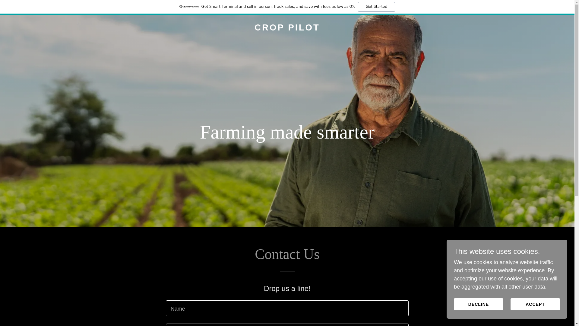website screenshot of https://croppilot.in/