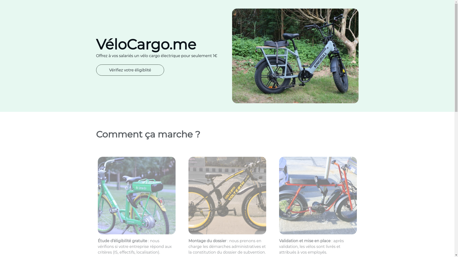 website screenshot of https://velocargo.me/