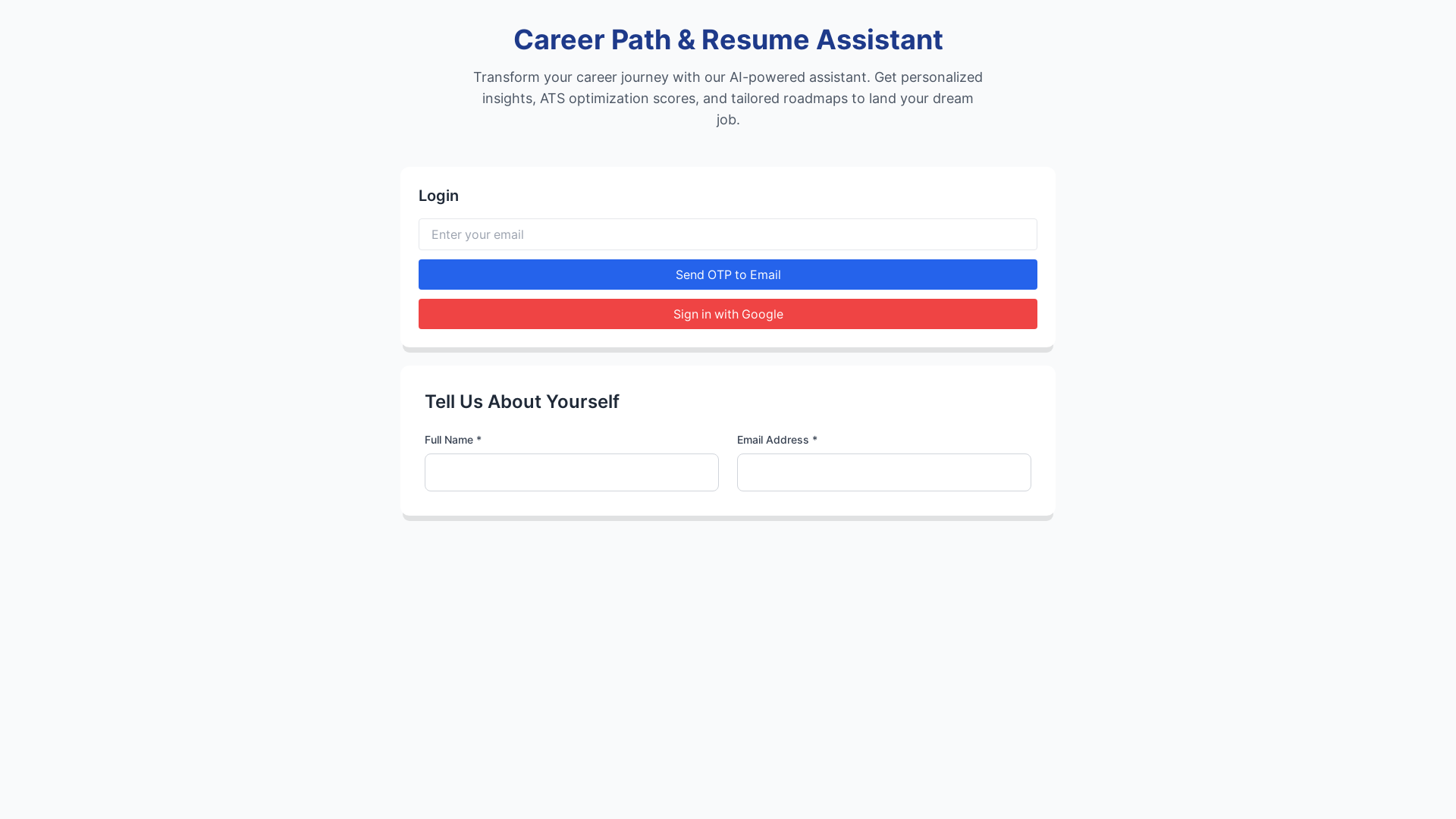 website screenshot of https://personalizedcareerpath.pages.dev/