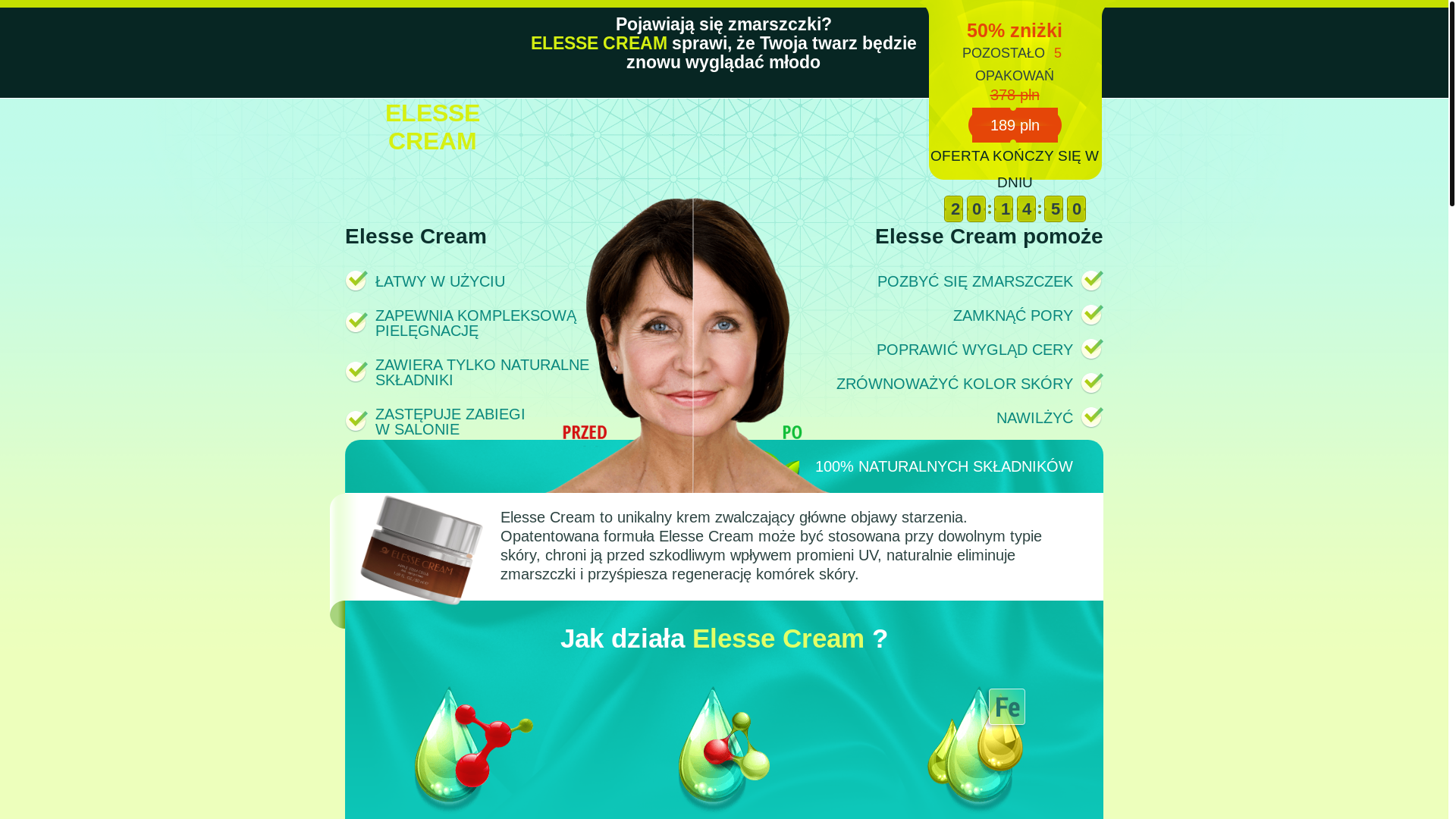 website screenshot of https://elessecream-pl.store/