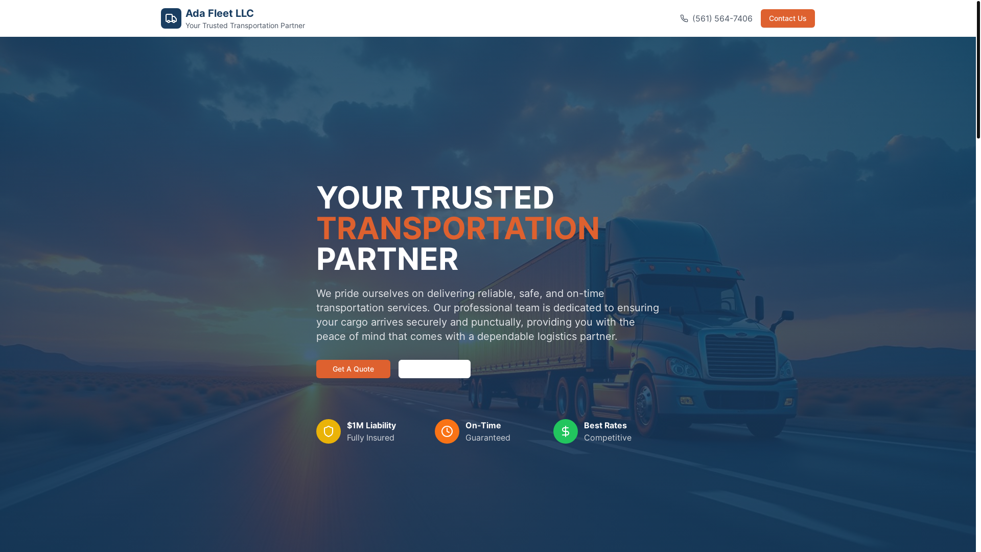 website screenshot of https://adafleet.com/