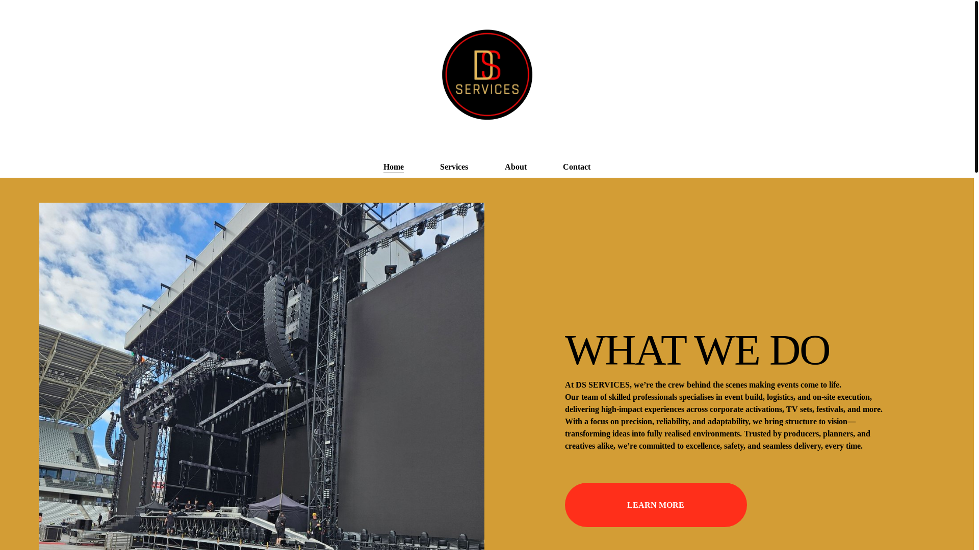 website screenshot of https://dsservicesevents.co.uk/