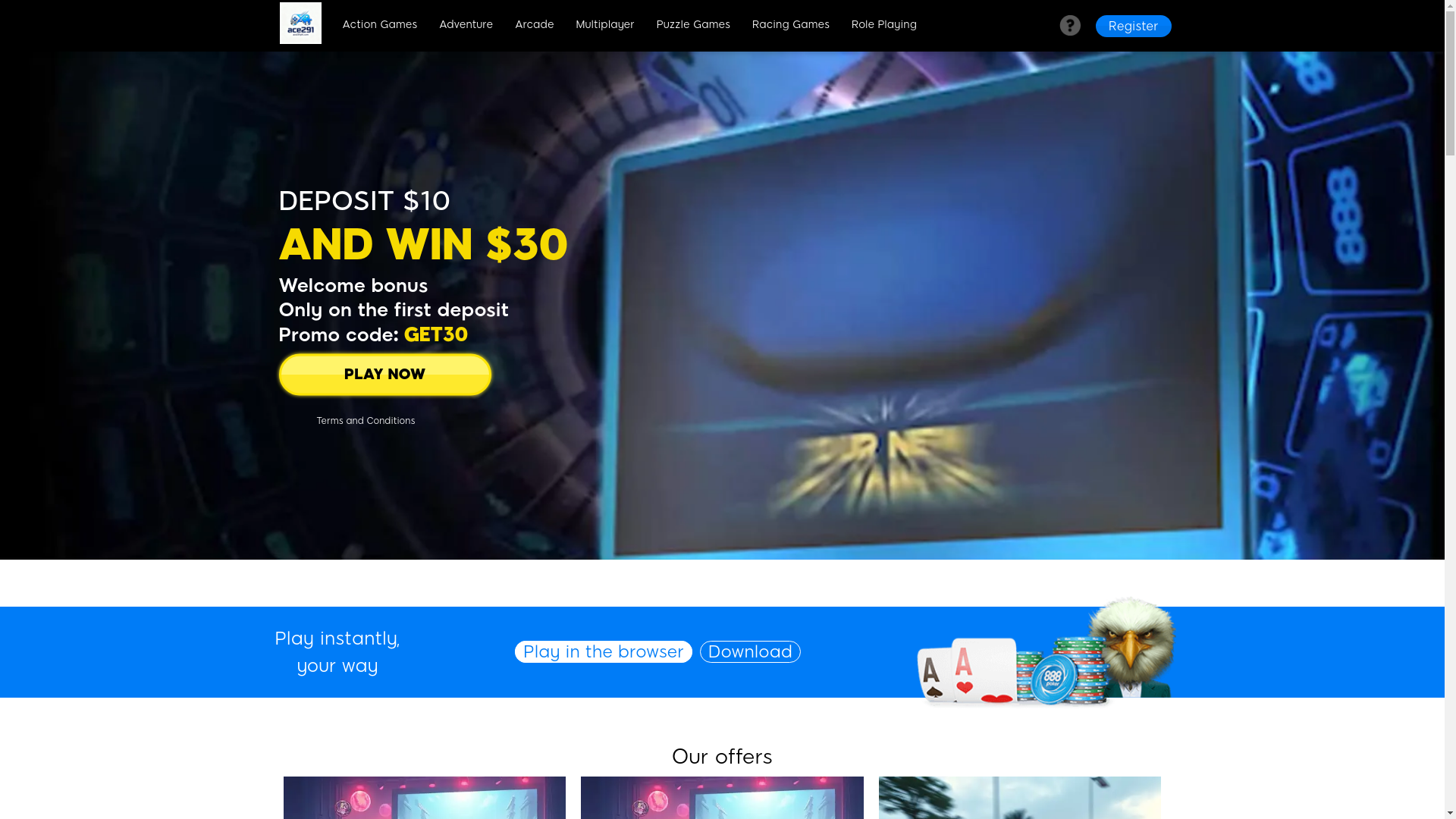 website screenshot of https://ace291phl.com/