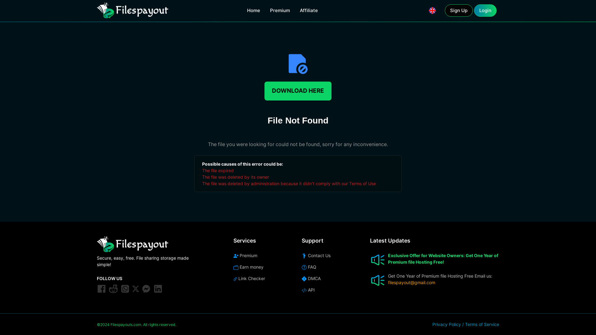 website screenshot of https://filespayout.com/p6te0m1873f7