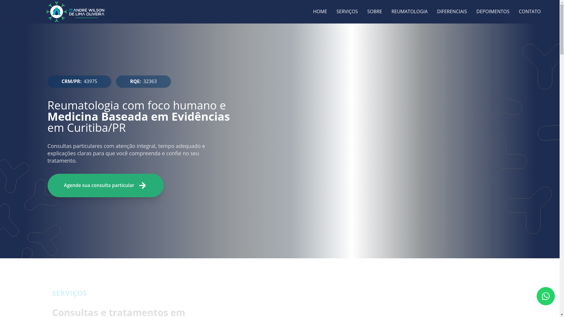 website screenshot of https://reumatocuritiba.com.br/