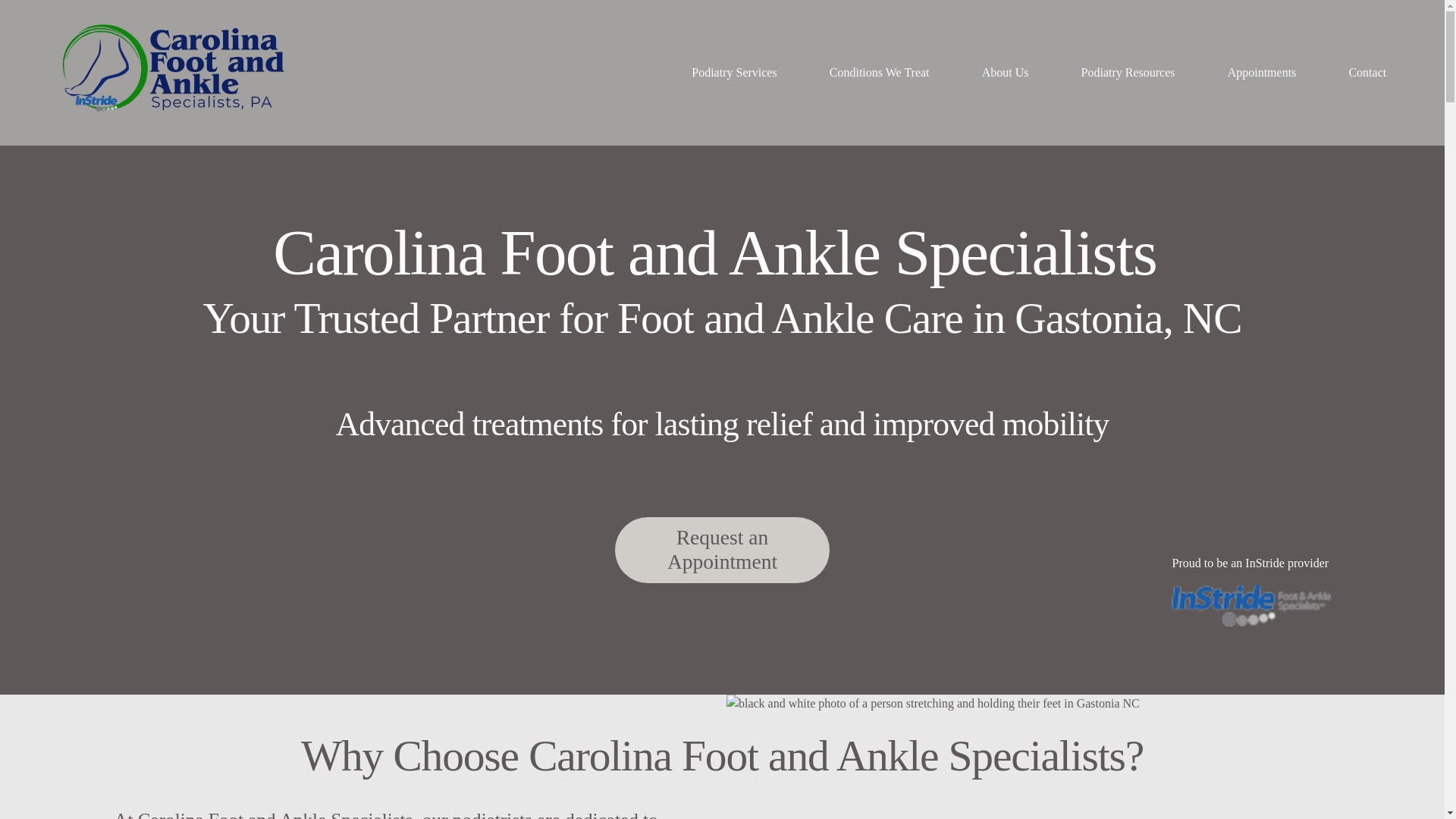 website screenshot of https://footandanklegastonia.com/