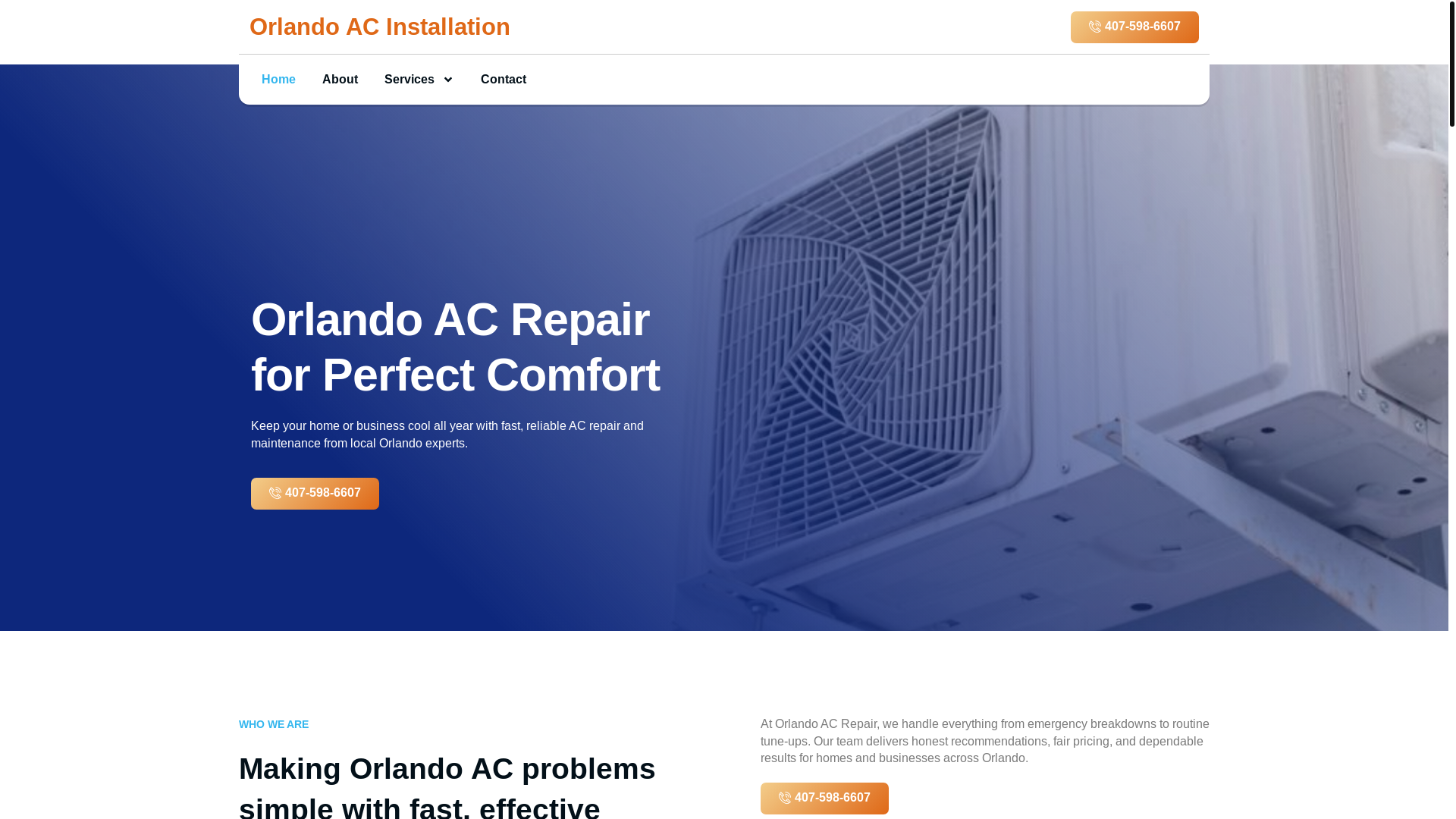 website screenshot of https://orlandoacinstallation.net/