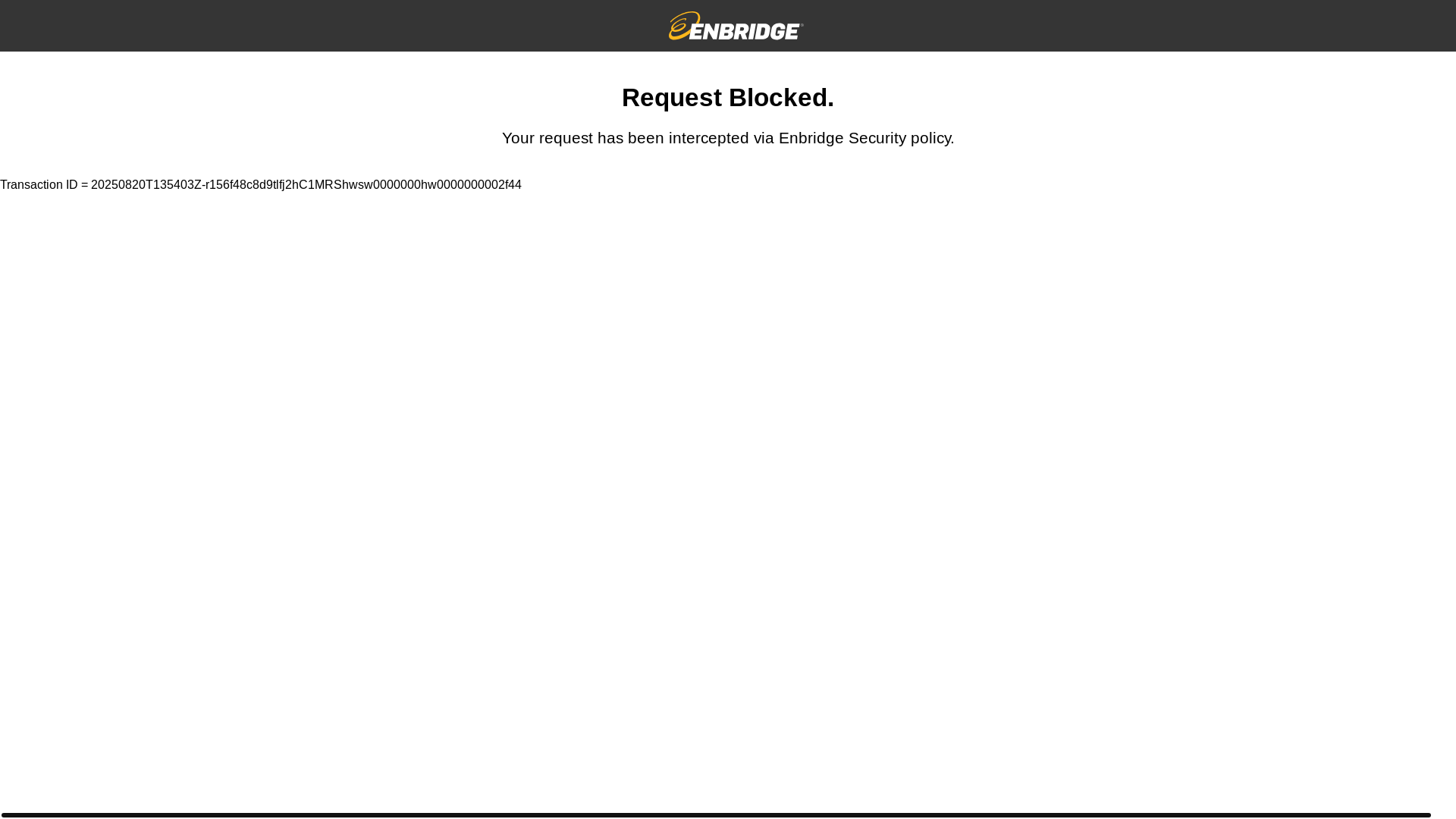 website screenshot of https://link.enbridge.com/