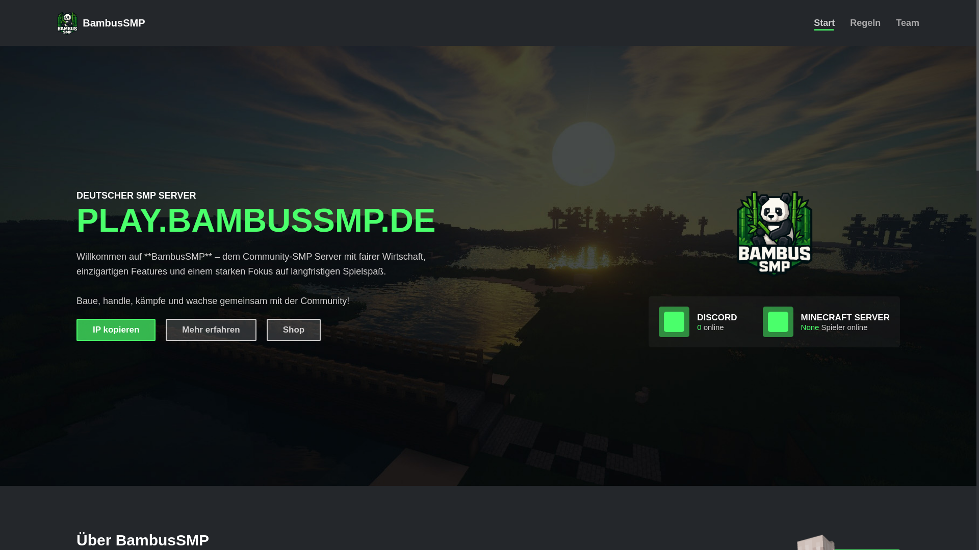 website screenshot of https://bambussmp.de/