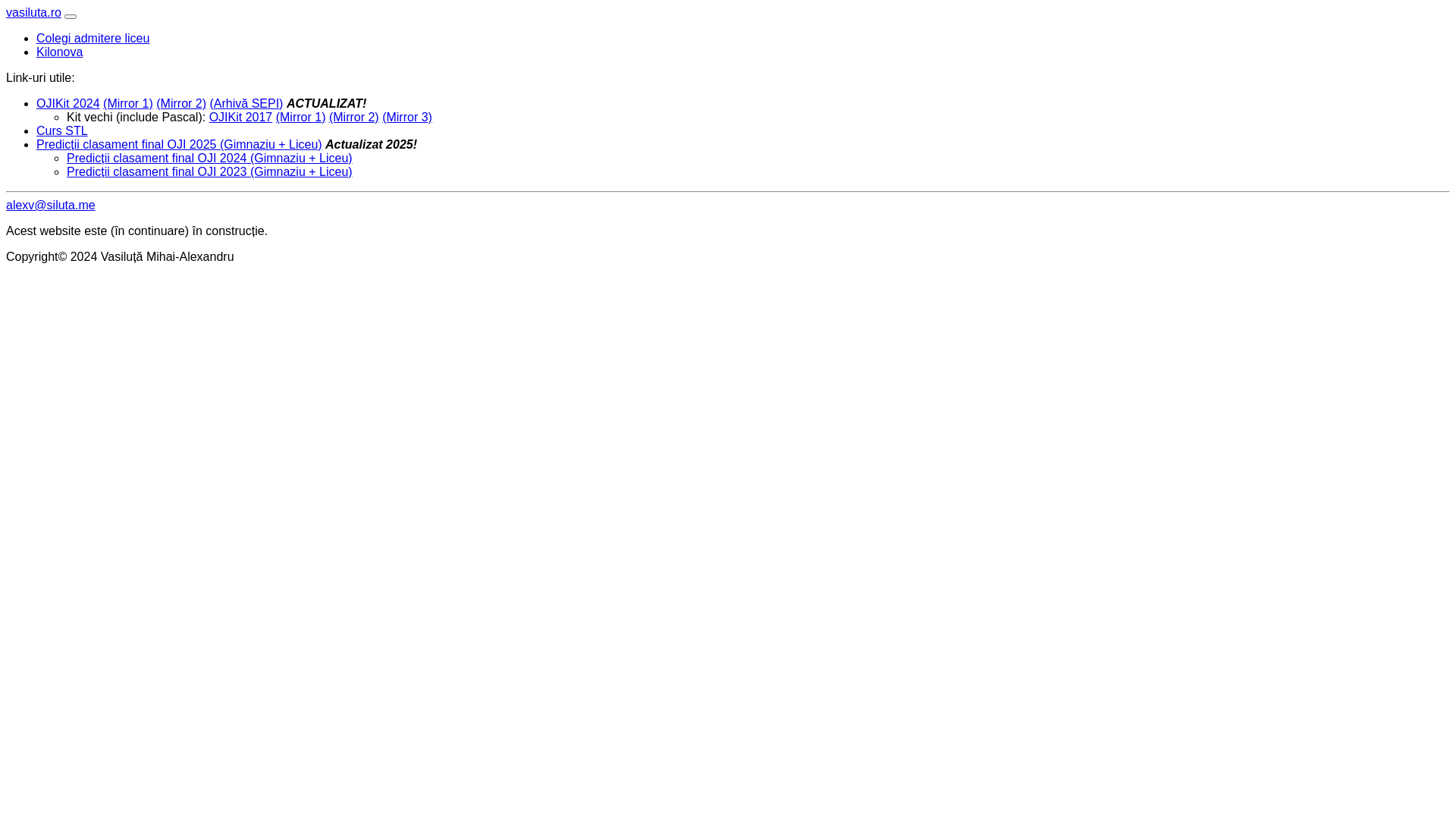 website screenshot of https://vasiluta.ro/