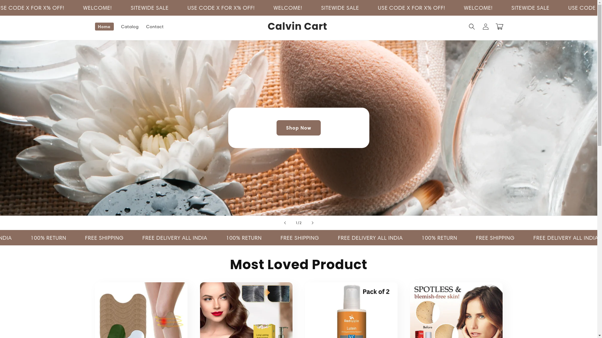website screenshot of https://calvincart.store/
