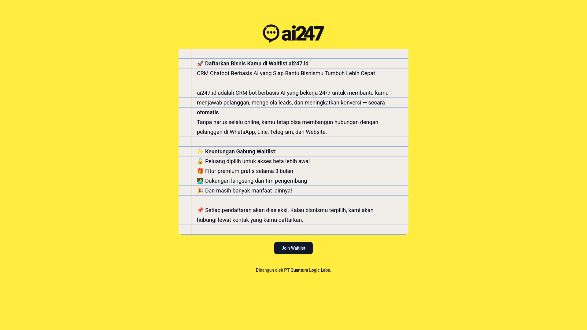 website screenshot of https://ai247-landing-page.pages.dev/