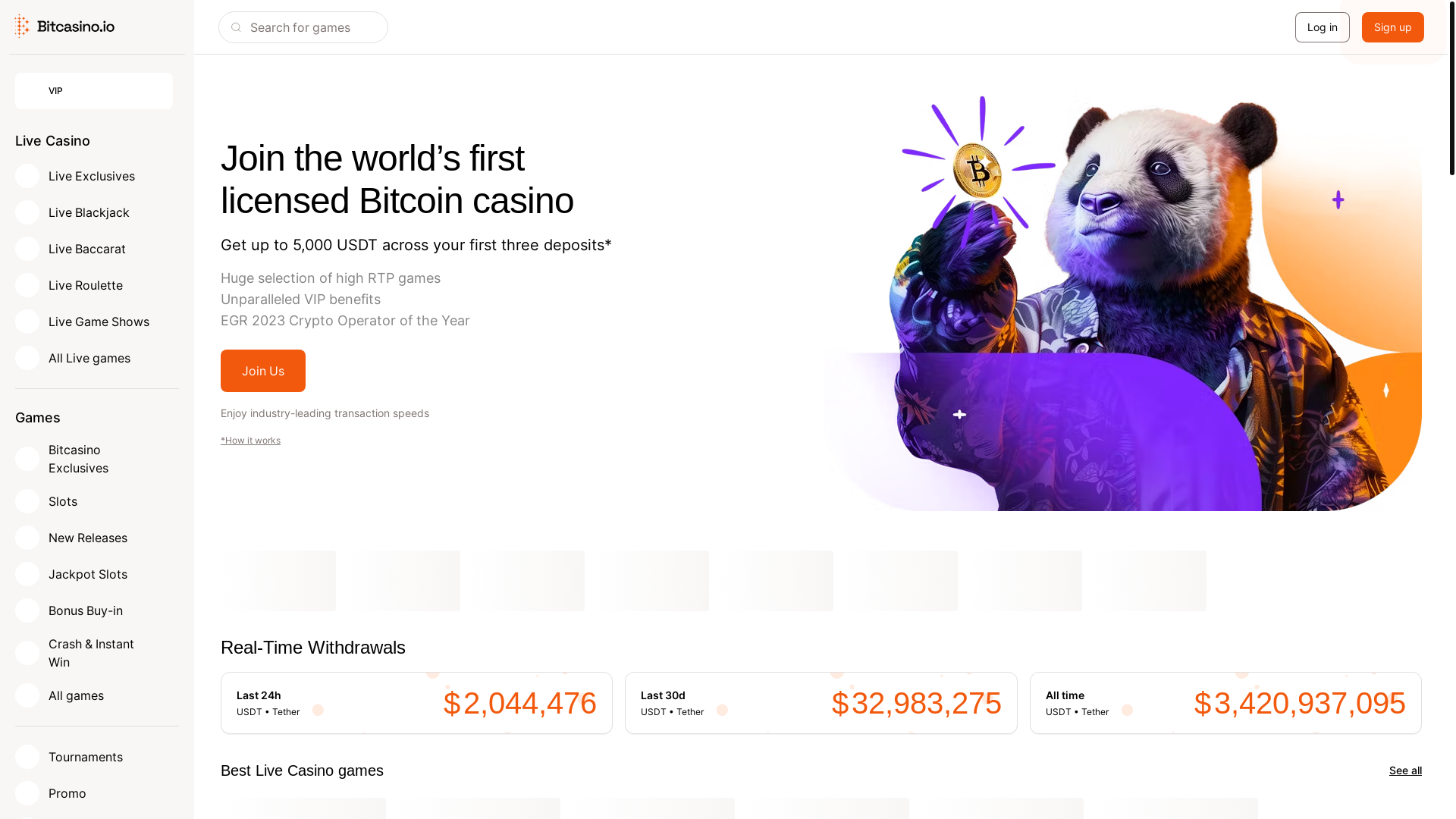 website screenshot of https://bitcasino420.io/