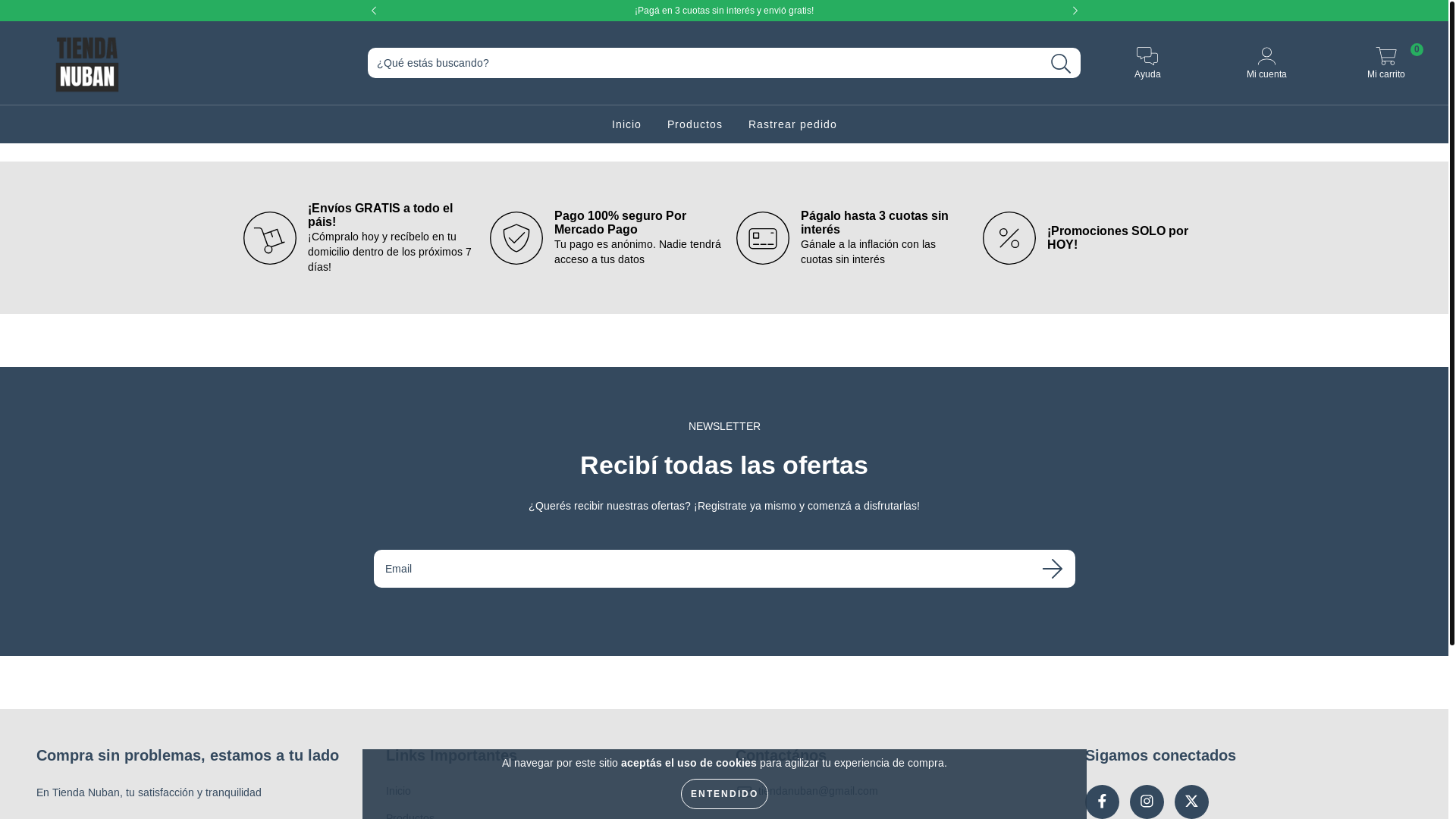 website screenshot of https://tiendanuban.com/