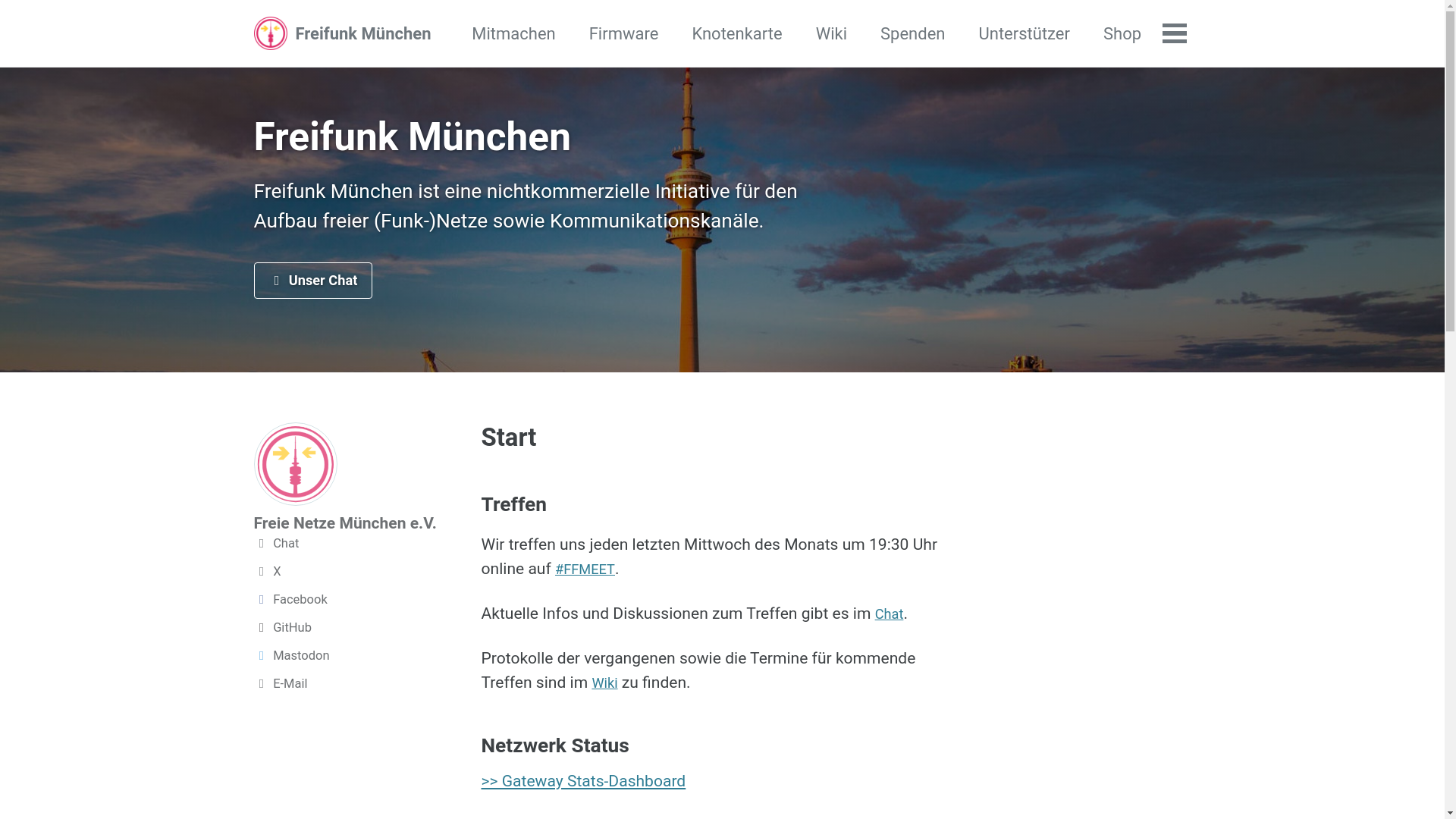 website screenshot of https://ffmuc.net