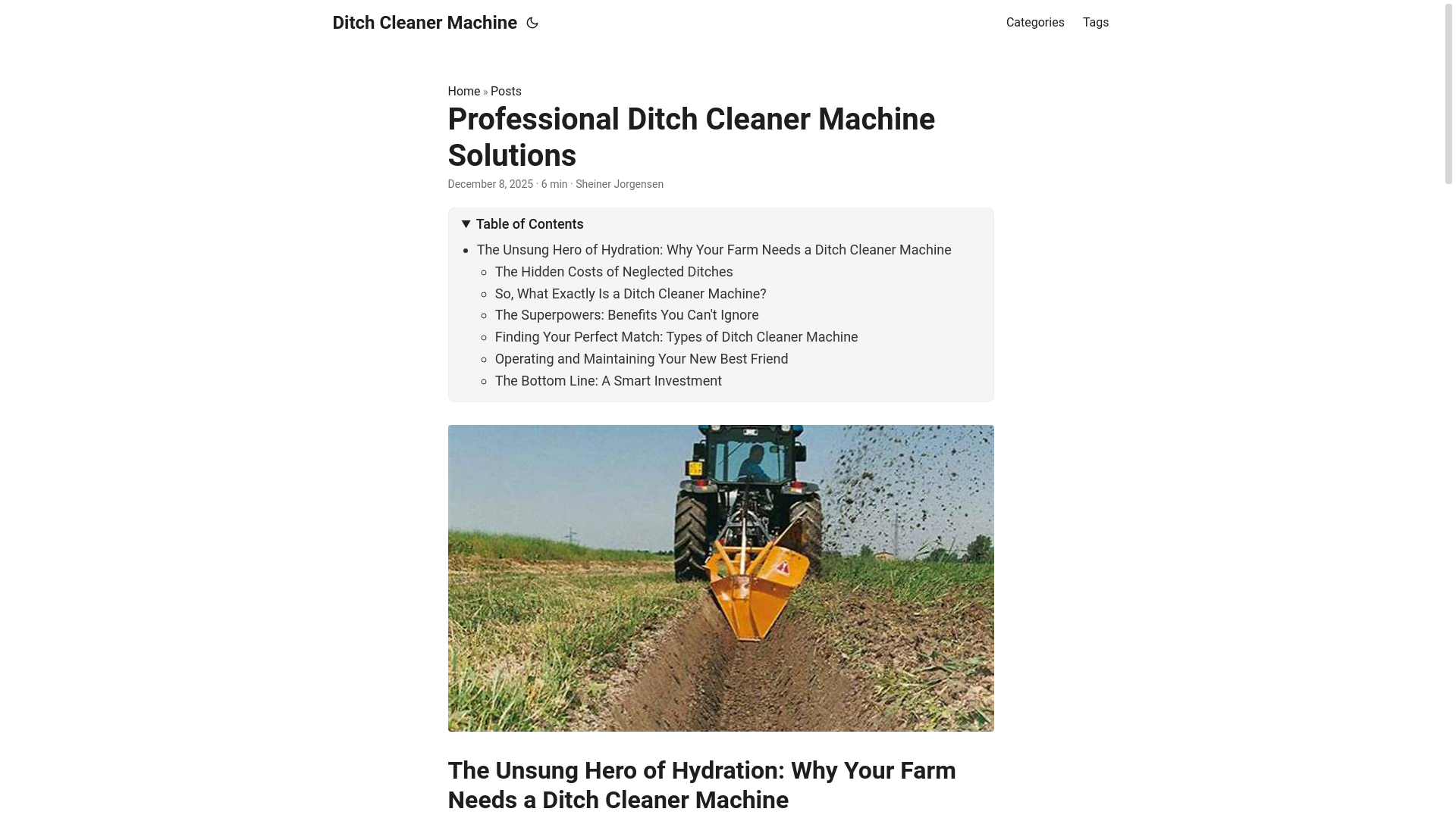 website screenshot of https://ditchcleanermachine.pages.dev/