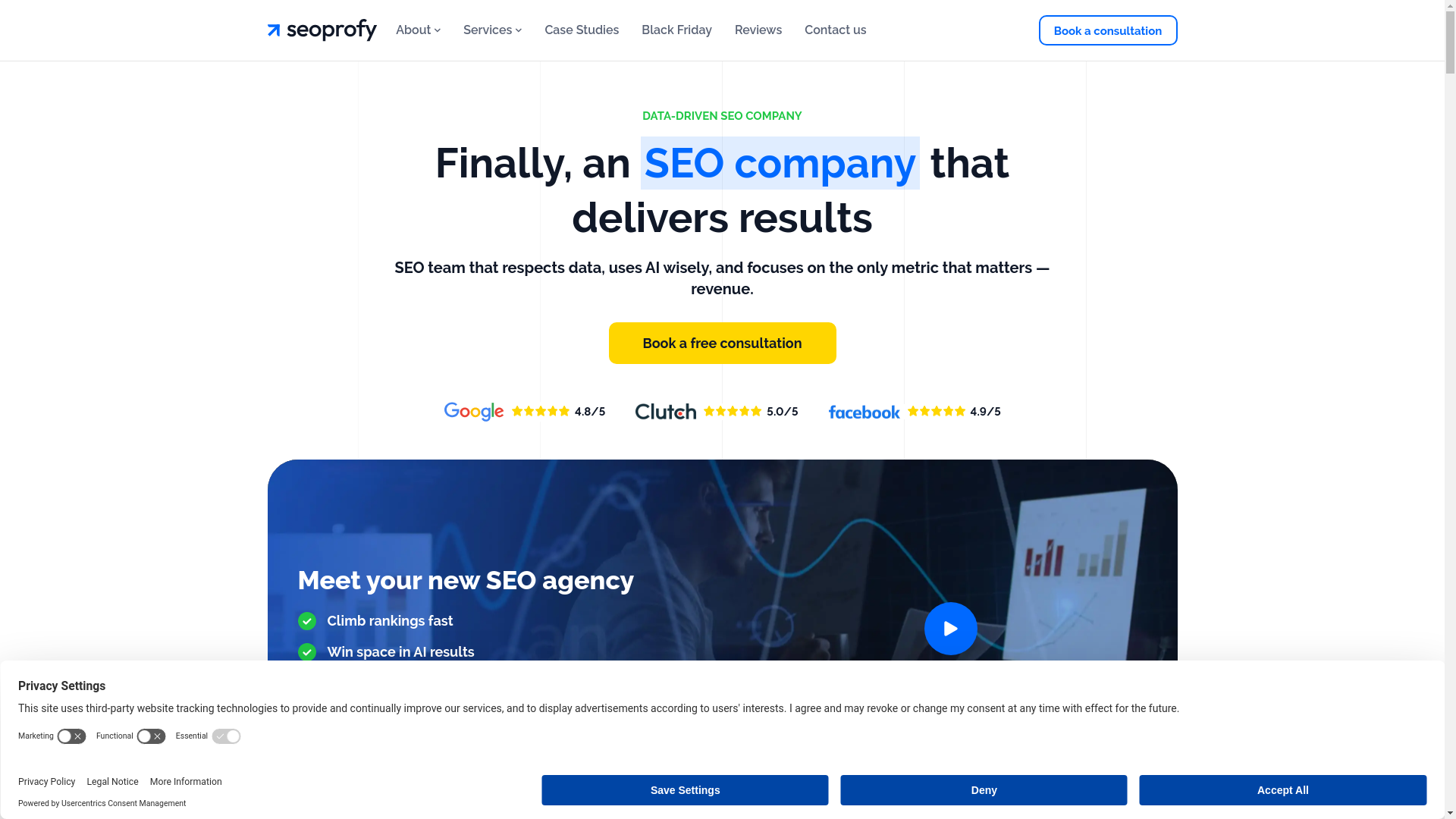 website screenshot of https://seoprofyglobal.com/