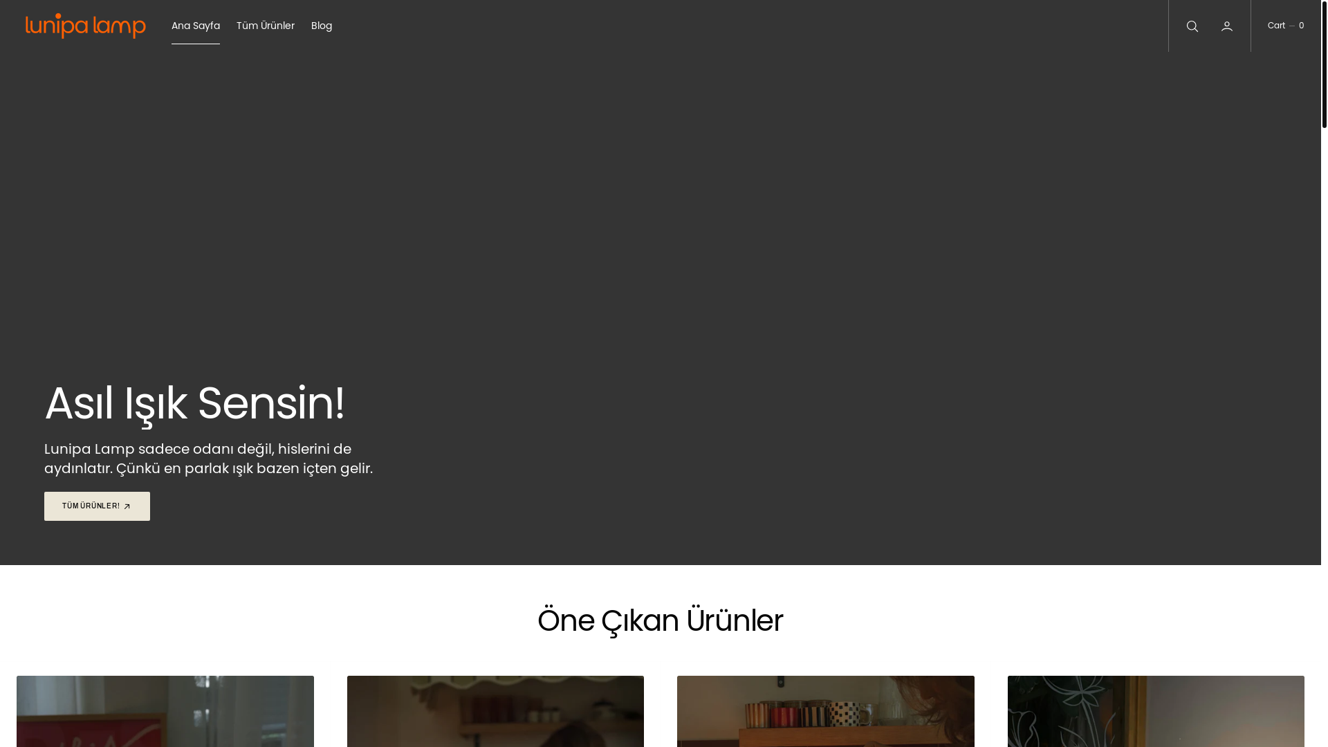 website screenshot of https://lunipalamp.com/