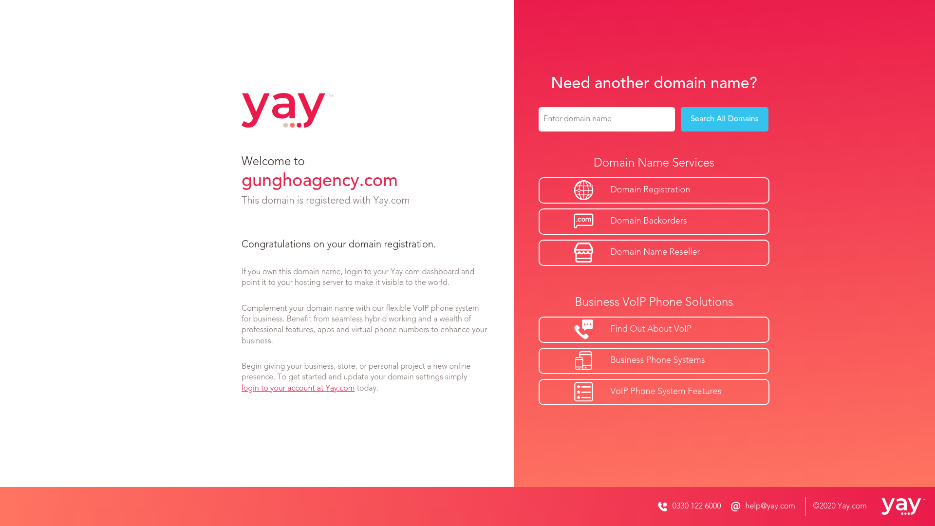 website screenshot of https://gunghoagency.com/