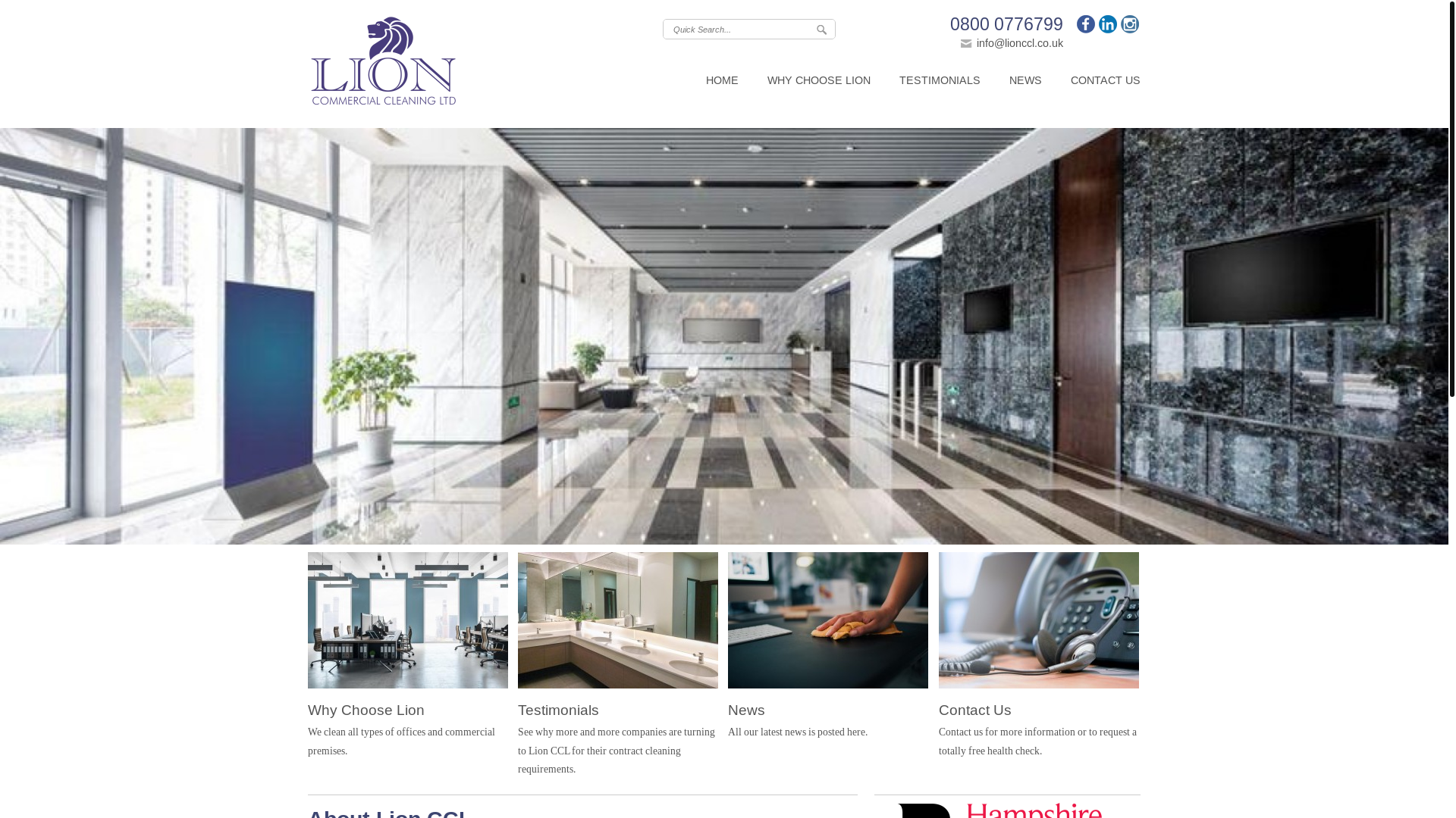 website screenshot of https://lionccleaning.com/