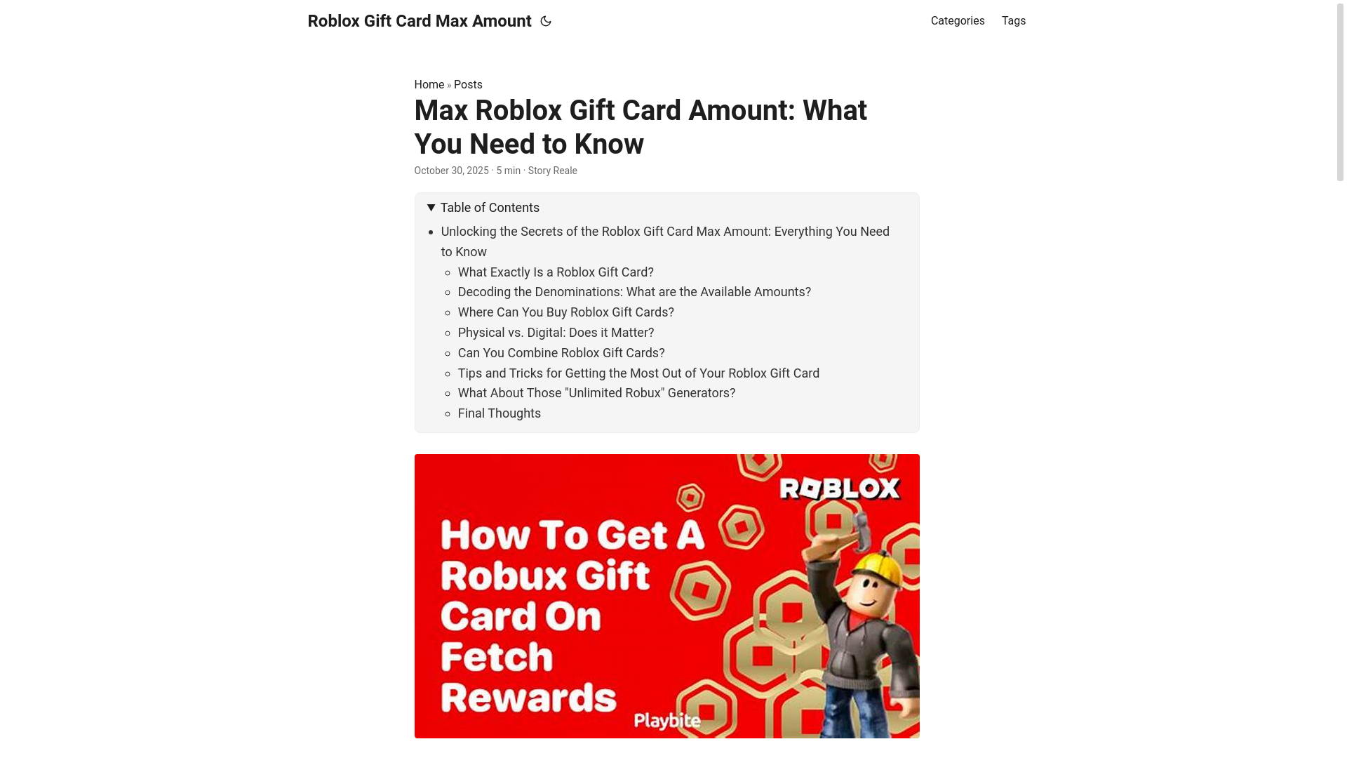 website screenshot of https://roblox-gift-card-max-amount.pages.dev/