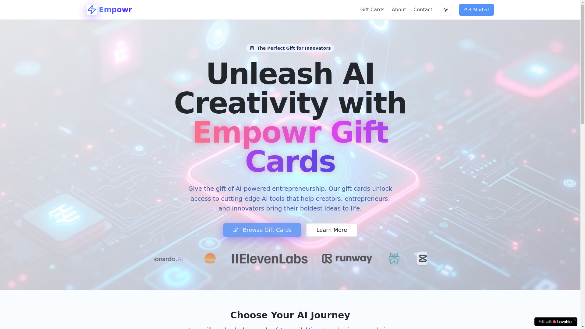 website screenshot of https://getempowr.com/
