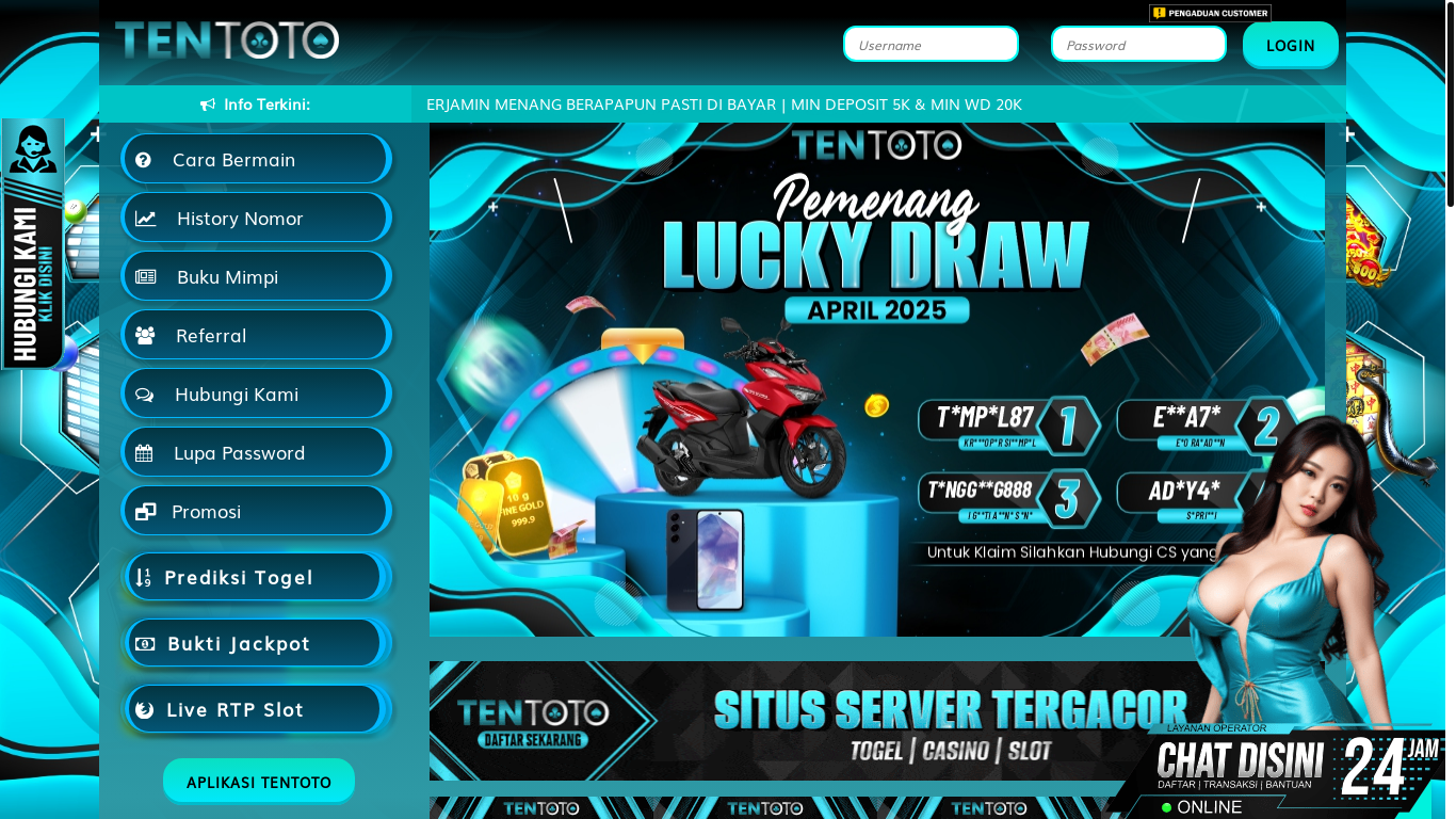 website screenshot of https://slot-tentoto.com/