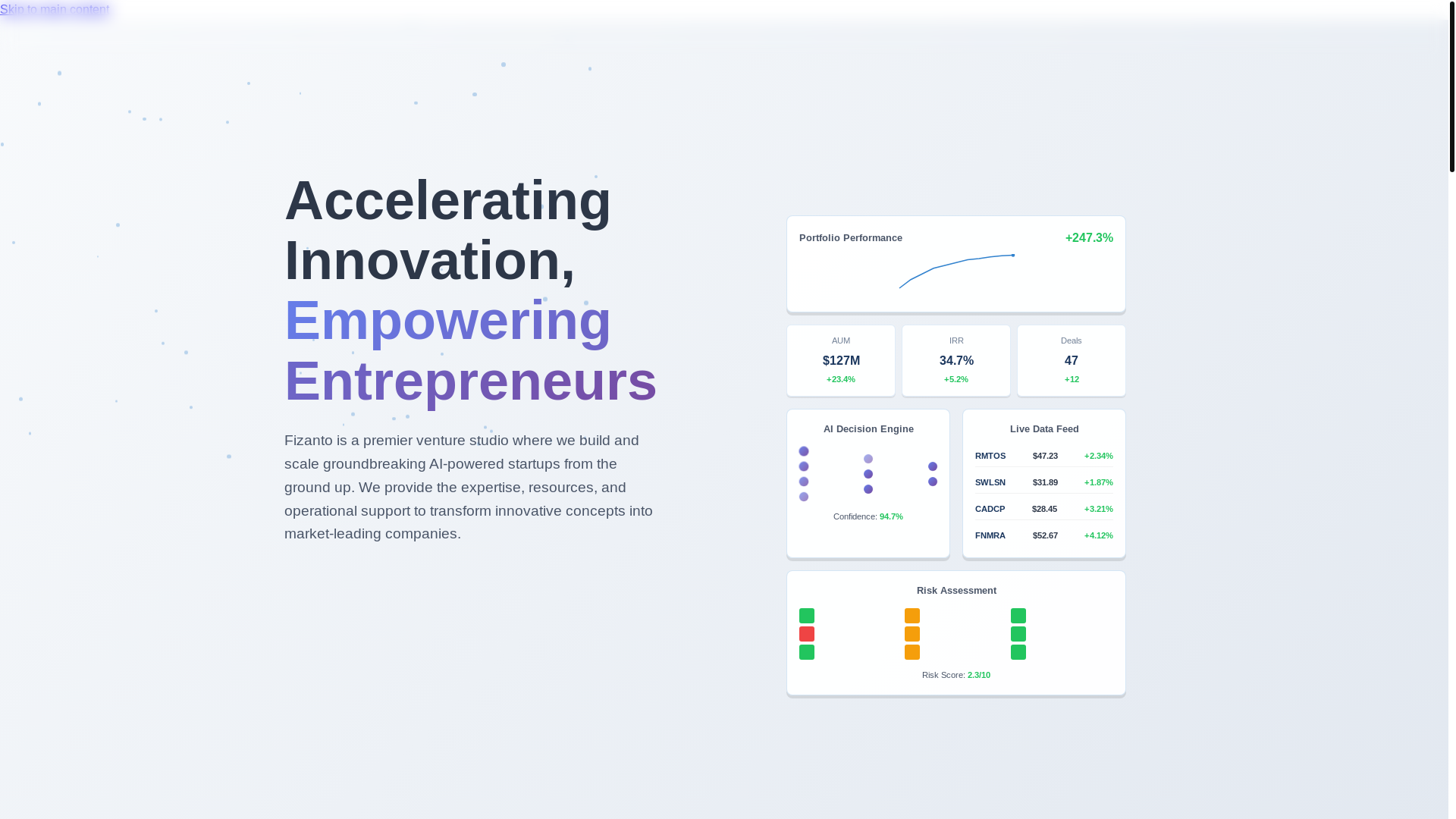 website screenshot of https://fizanto.pages.dev/
