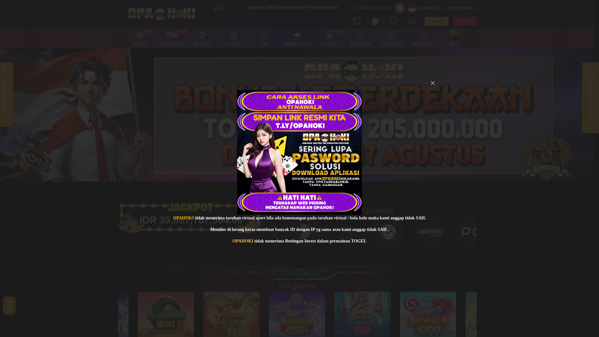 website screenshot of https://opavvip.online/