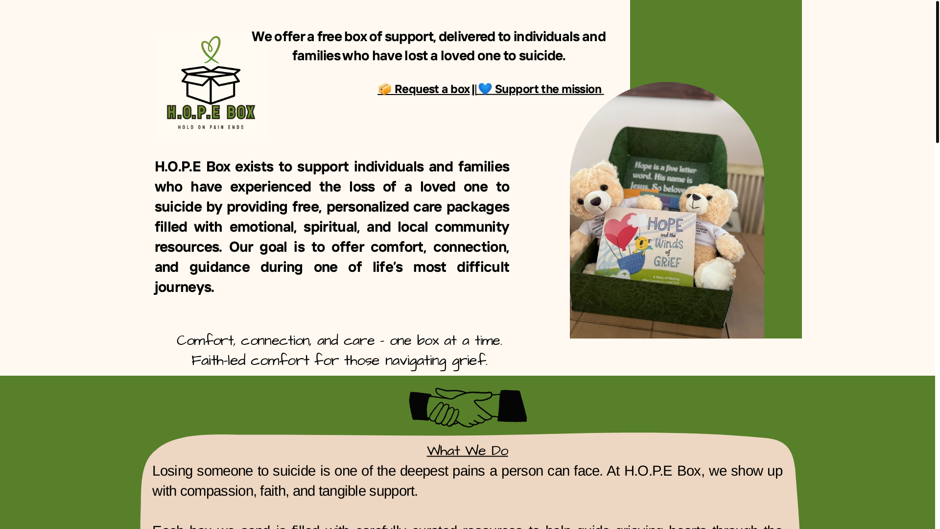 website screenshot of https://hopeboxresource.com/
