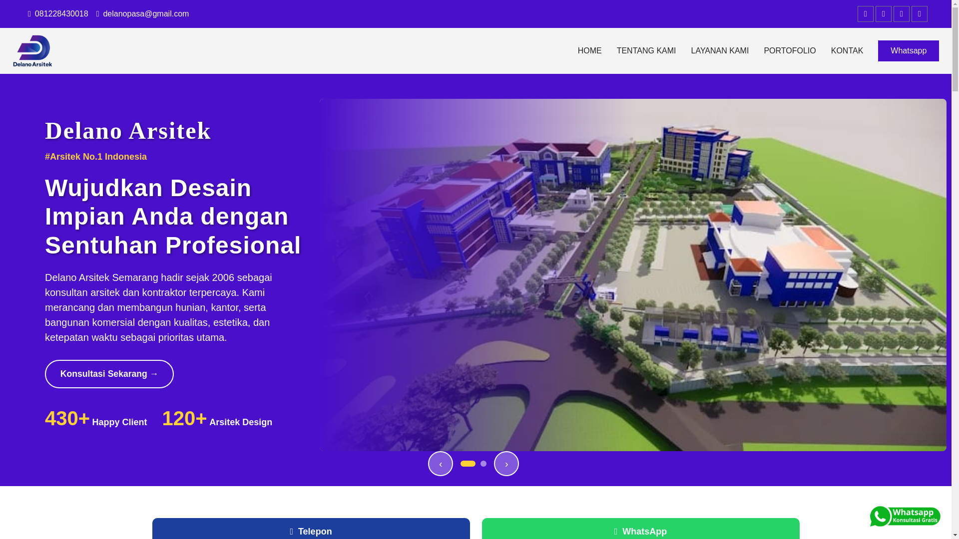 website screenshot of https://delanoarsitek.com/
