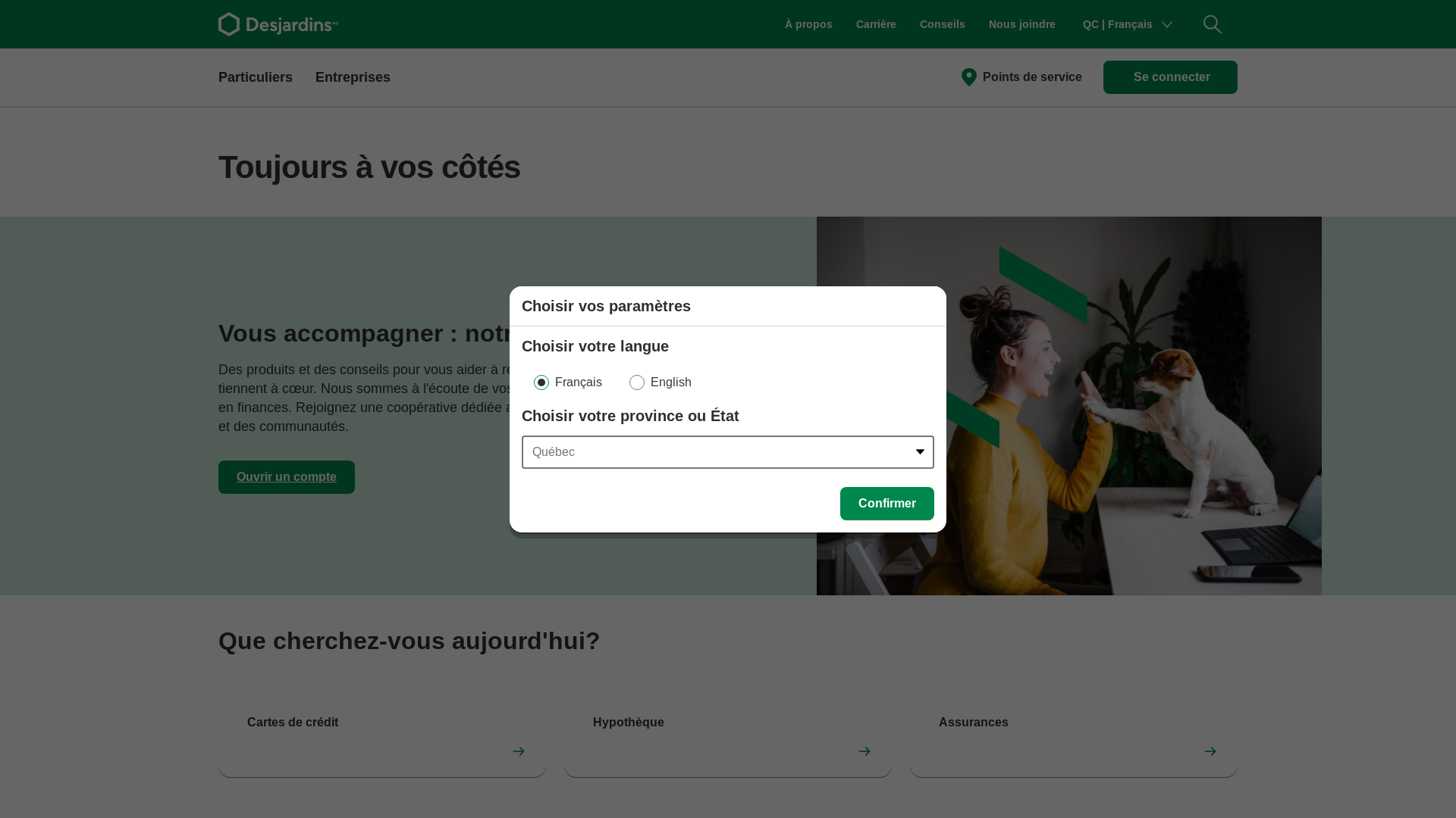 website screenshot of https://protectiondesjardins.com/