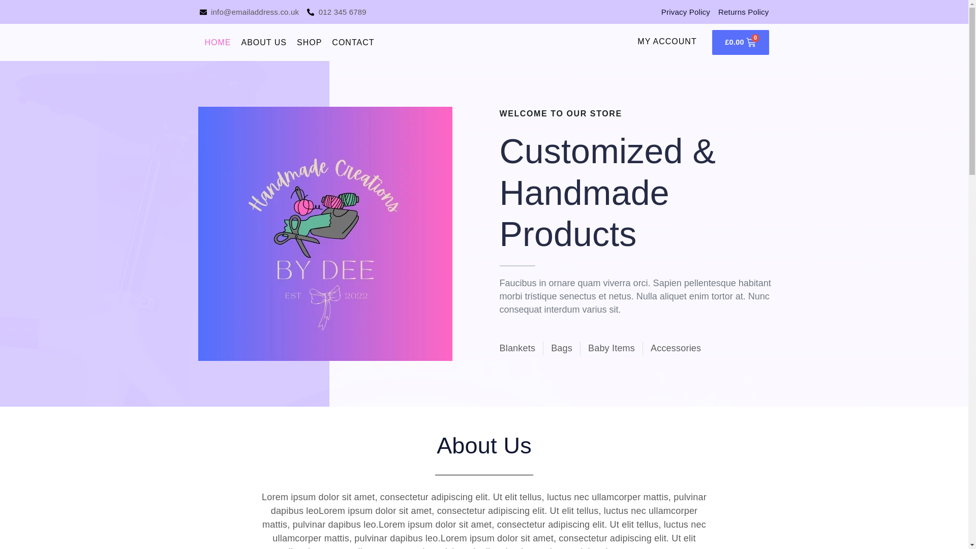 website screenshot of https://handmadecreationsbydee.co.uk/