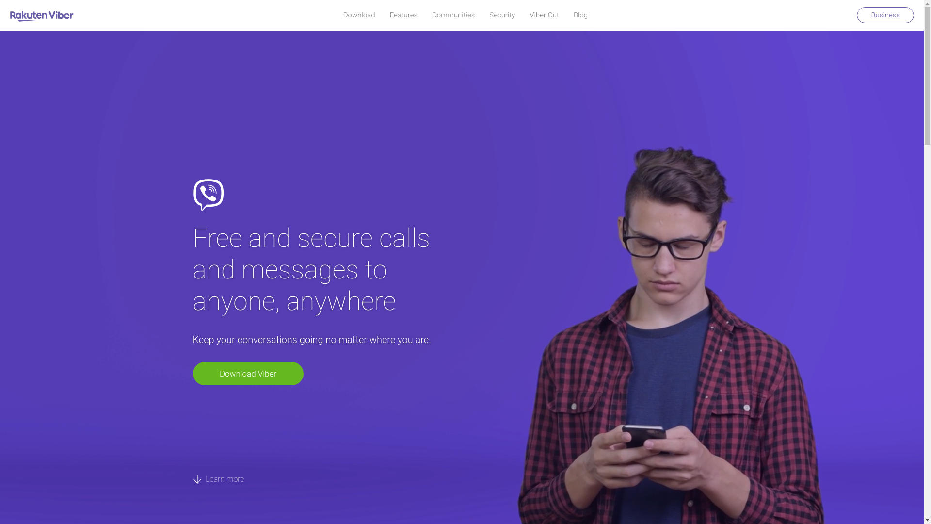 website screenshot of https://vb.me/letsUseViber