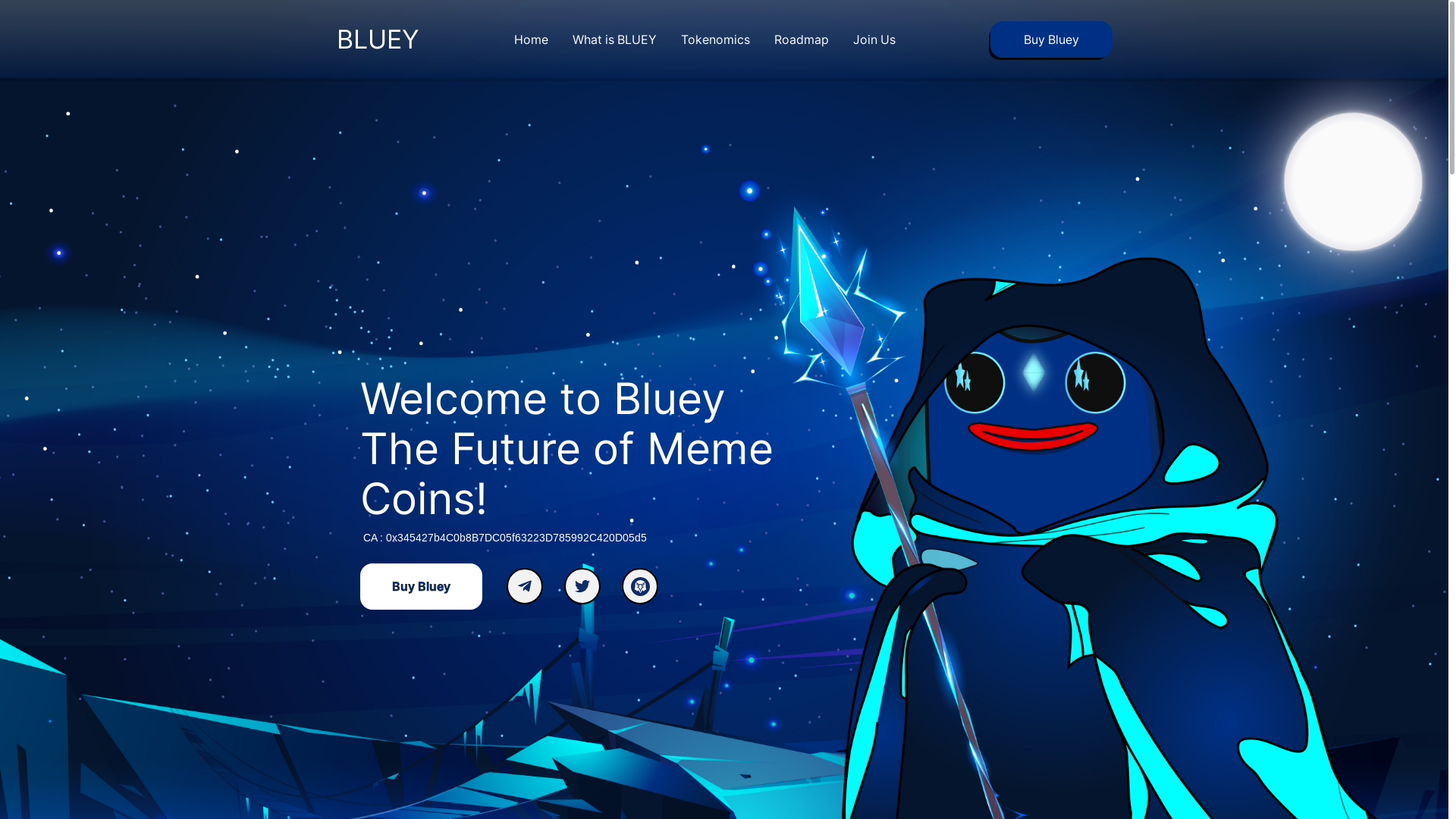 website screenshot of https://blueymeme.xyz/
