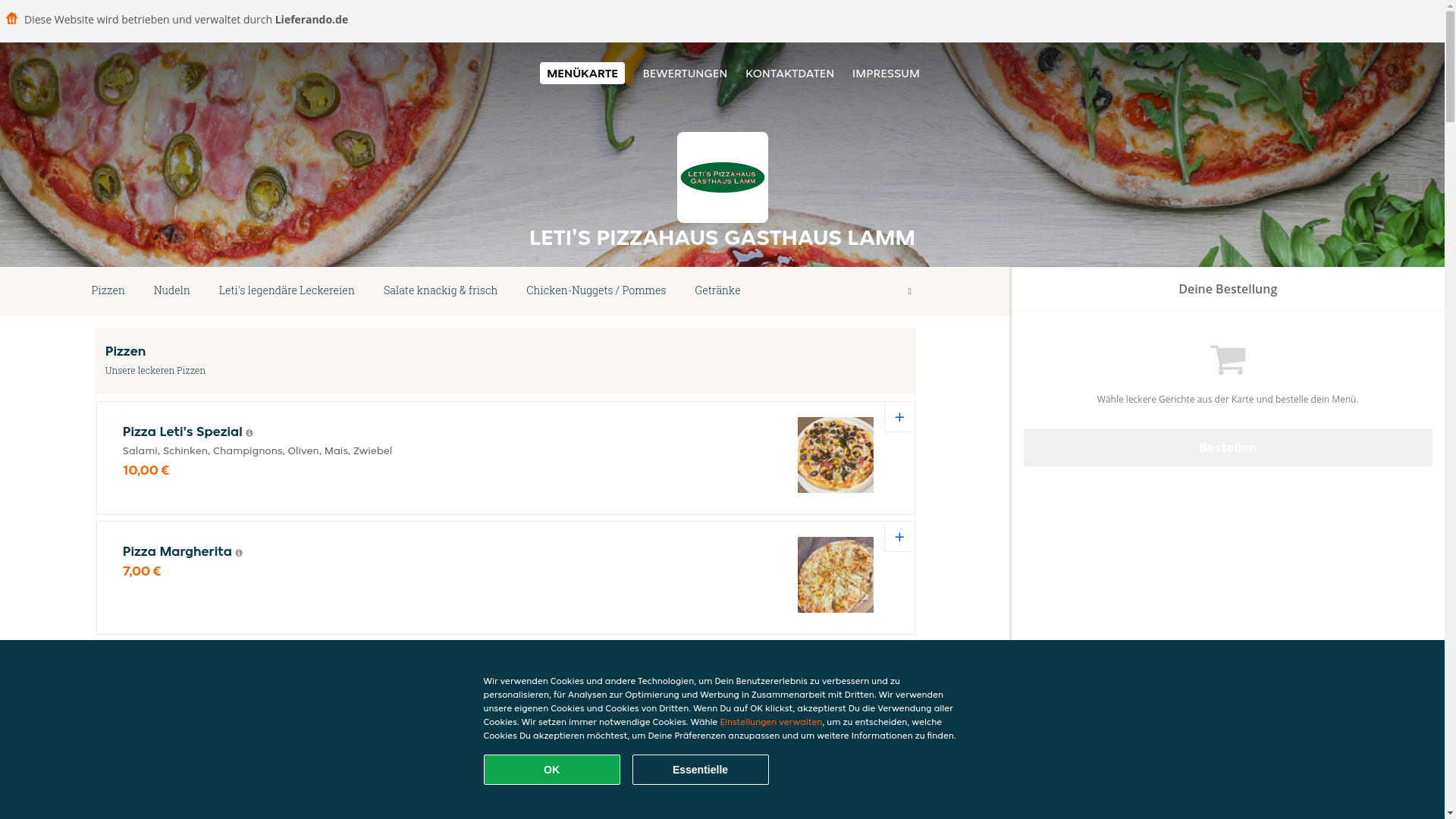 website screenshot of https://letispizzahausgasthauslamm-bopfingen.de/