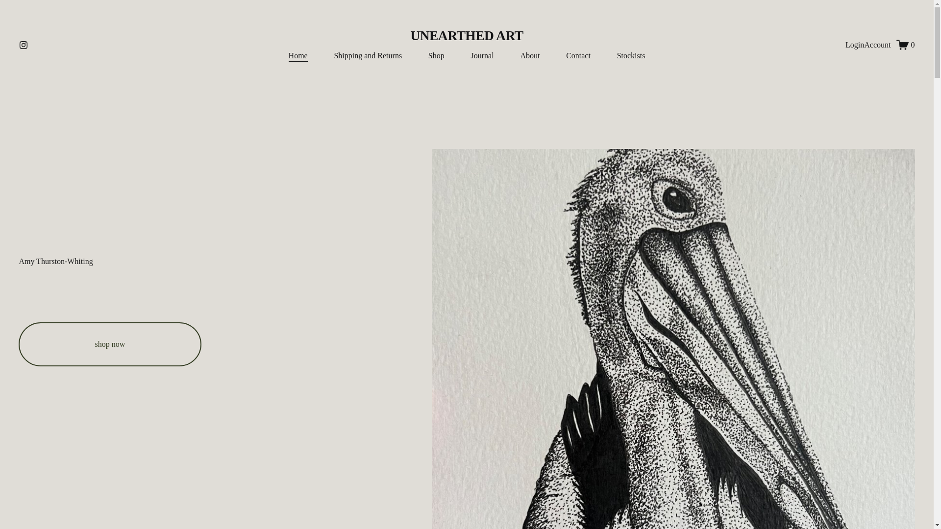 website screenshot of https://unearthedartbyamy.com/